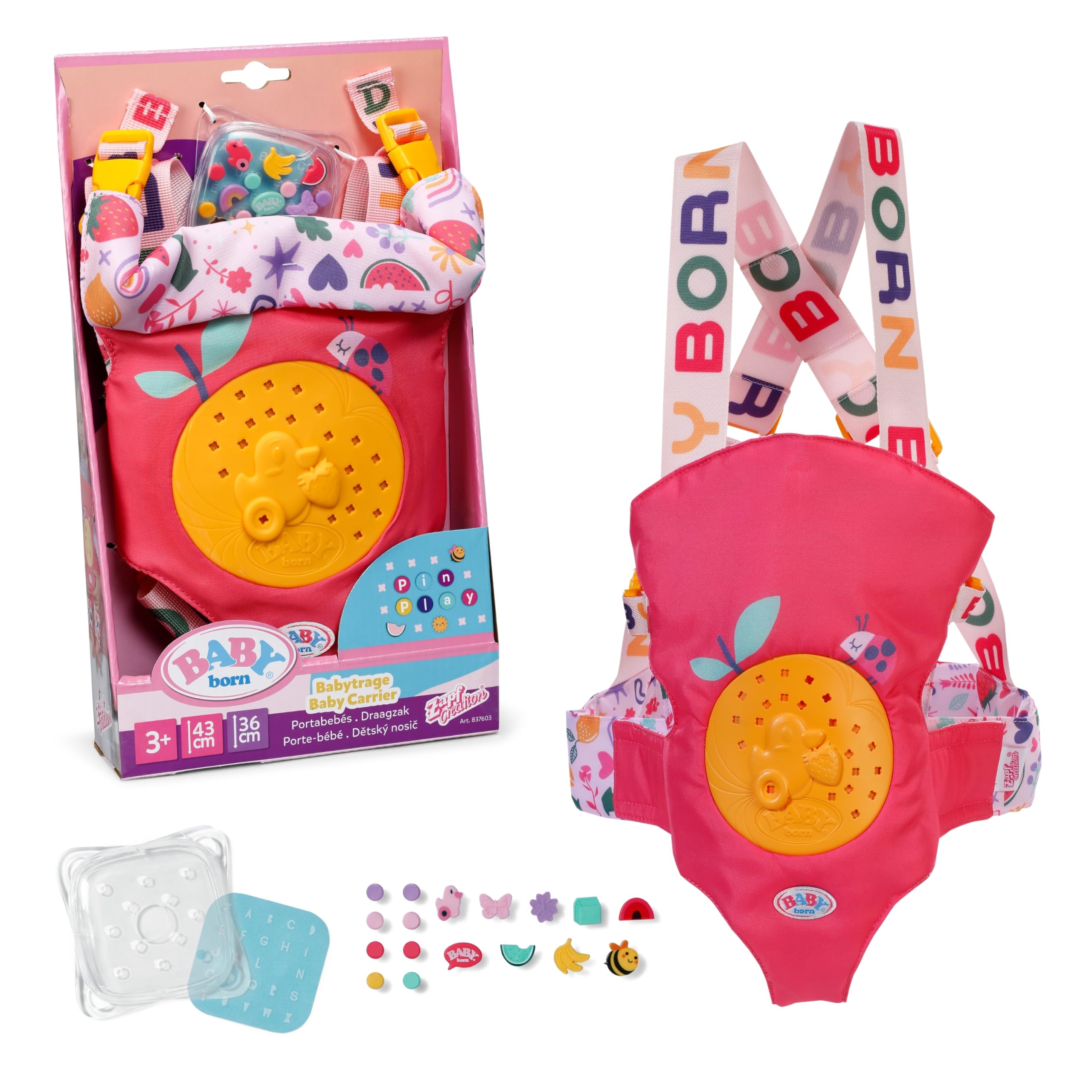 BABY born Baby Carrier Pin-Play with Adjustable Harness for Dolls 1