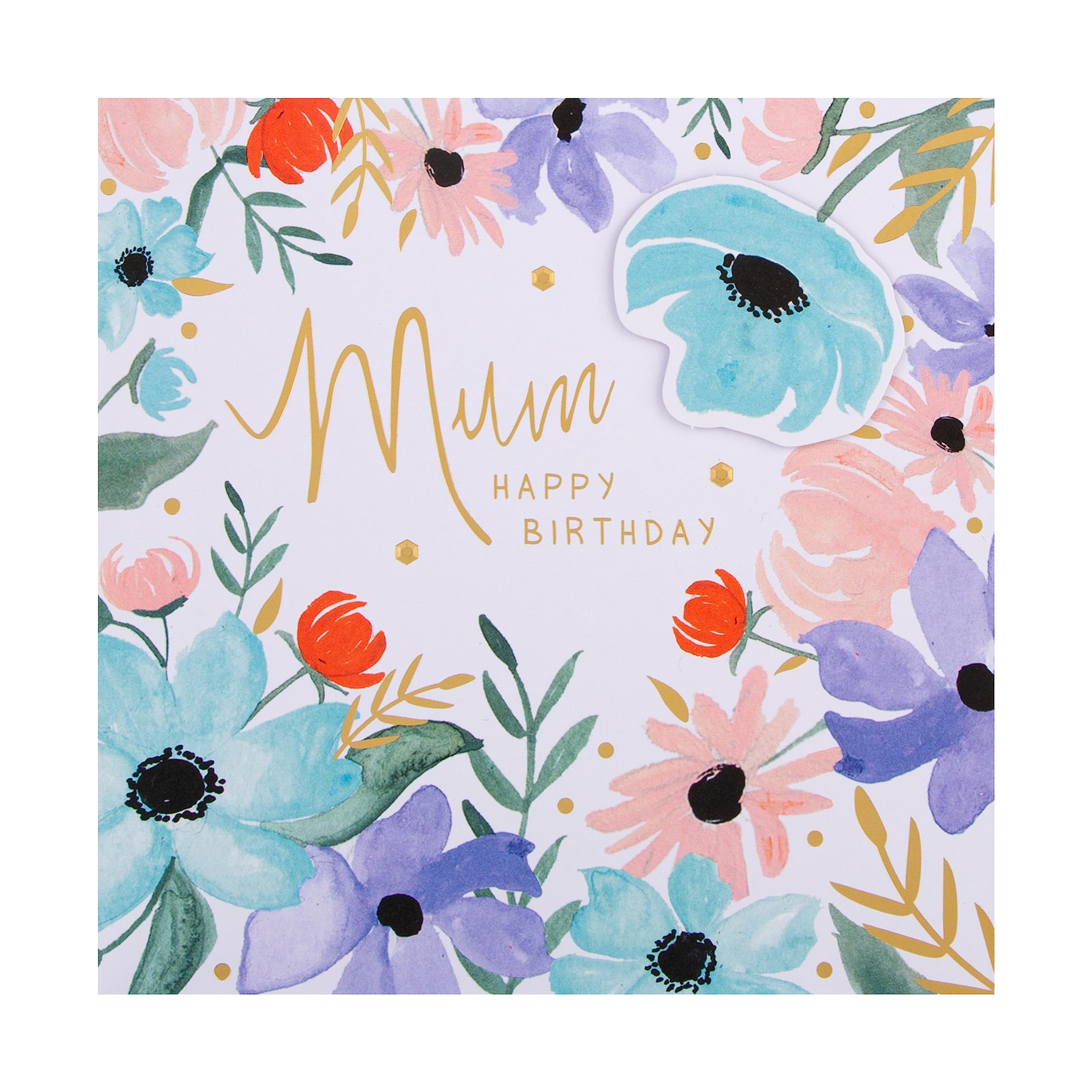 Hallmark Birthday Card for Mum - Contemporary Floral Design | 16cm Square 4