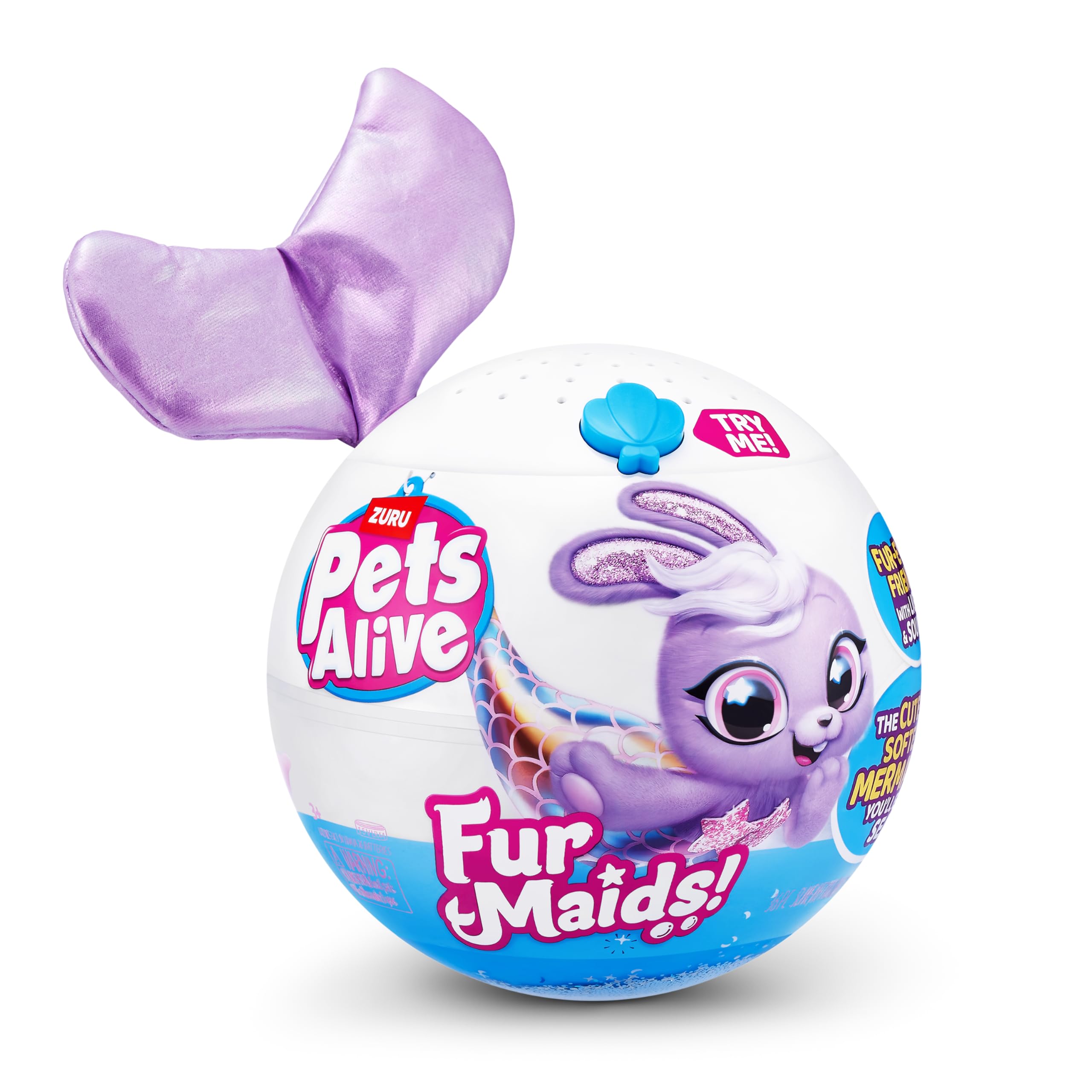 Pets Alive Furmaids by ZURU - Purple Bunny Mermaid Plush with Lights, Sounds & Interactive Play for Girls 7