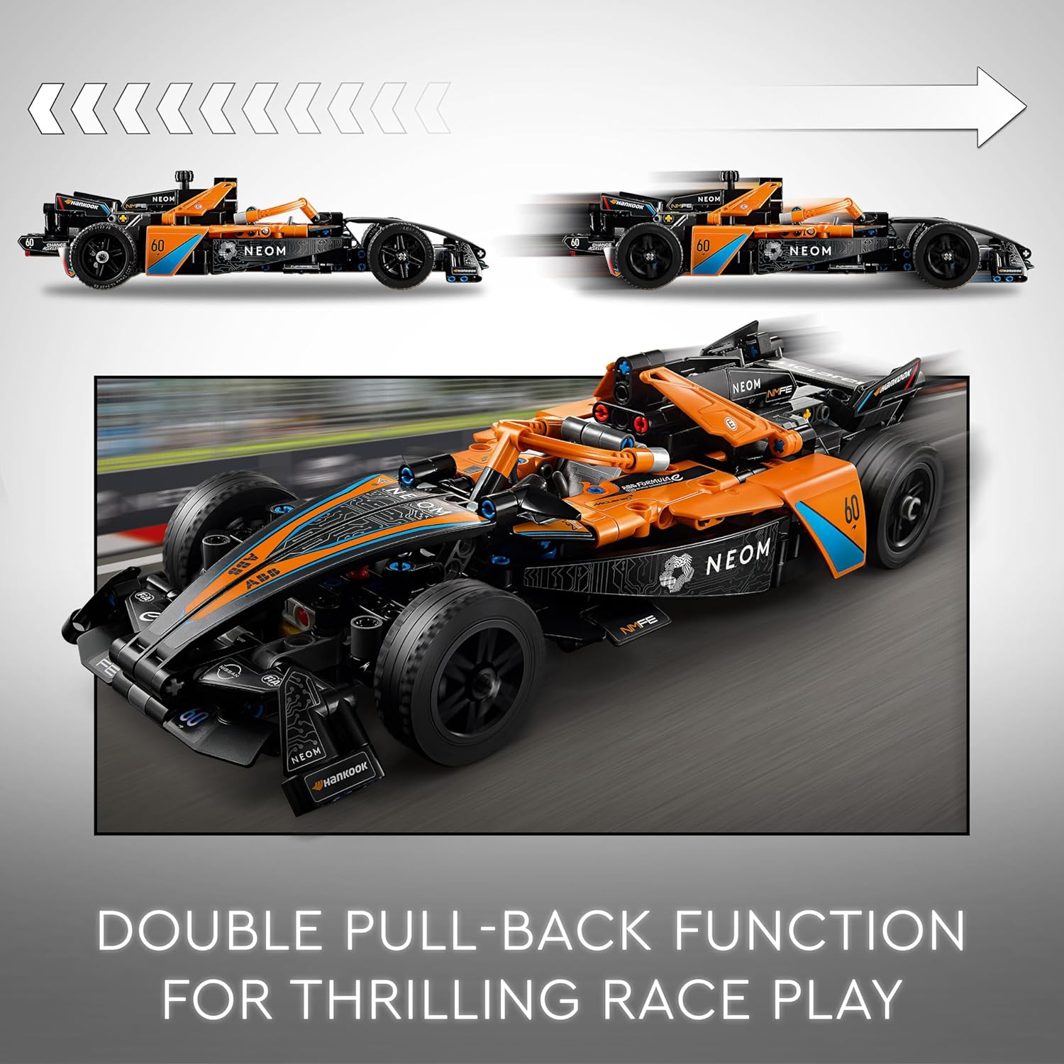 LEGO Technic NEOM McLaren Formula E Race Car Building Set - 463-Piece Pull-Back Action Toy for Ages 9+ 6