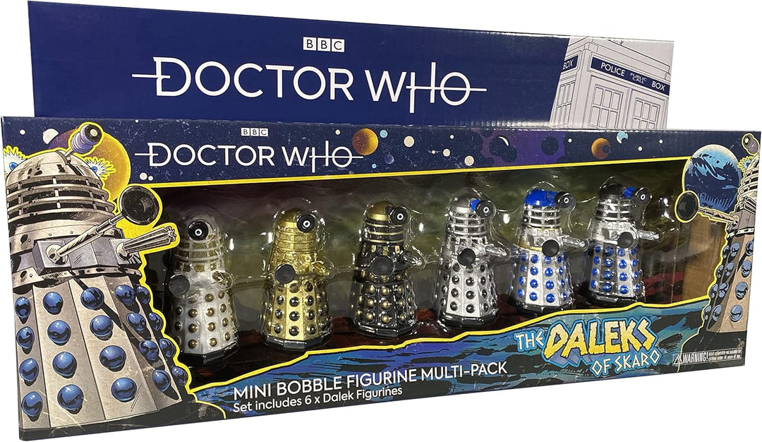Sporting Profiles Doctor Who The Daleks of Skaro Bobble Figure 6 Pack Gift Set