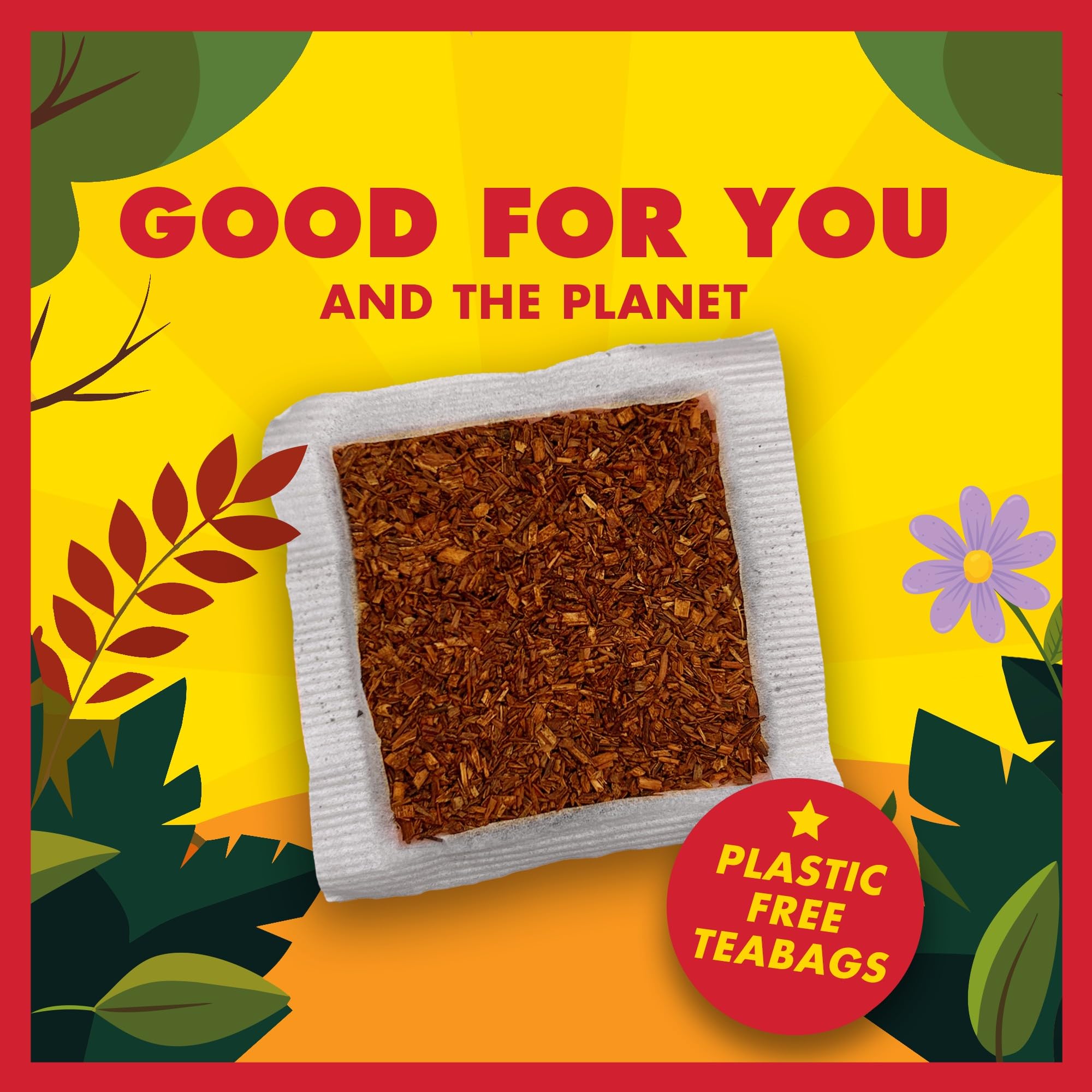 BOS Organic Rooibos Caffeine Free Tea Bags - Classic Blend | 40 Count Carton | 100g 6