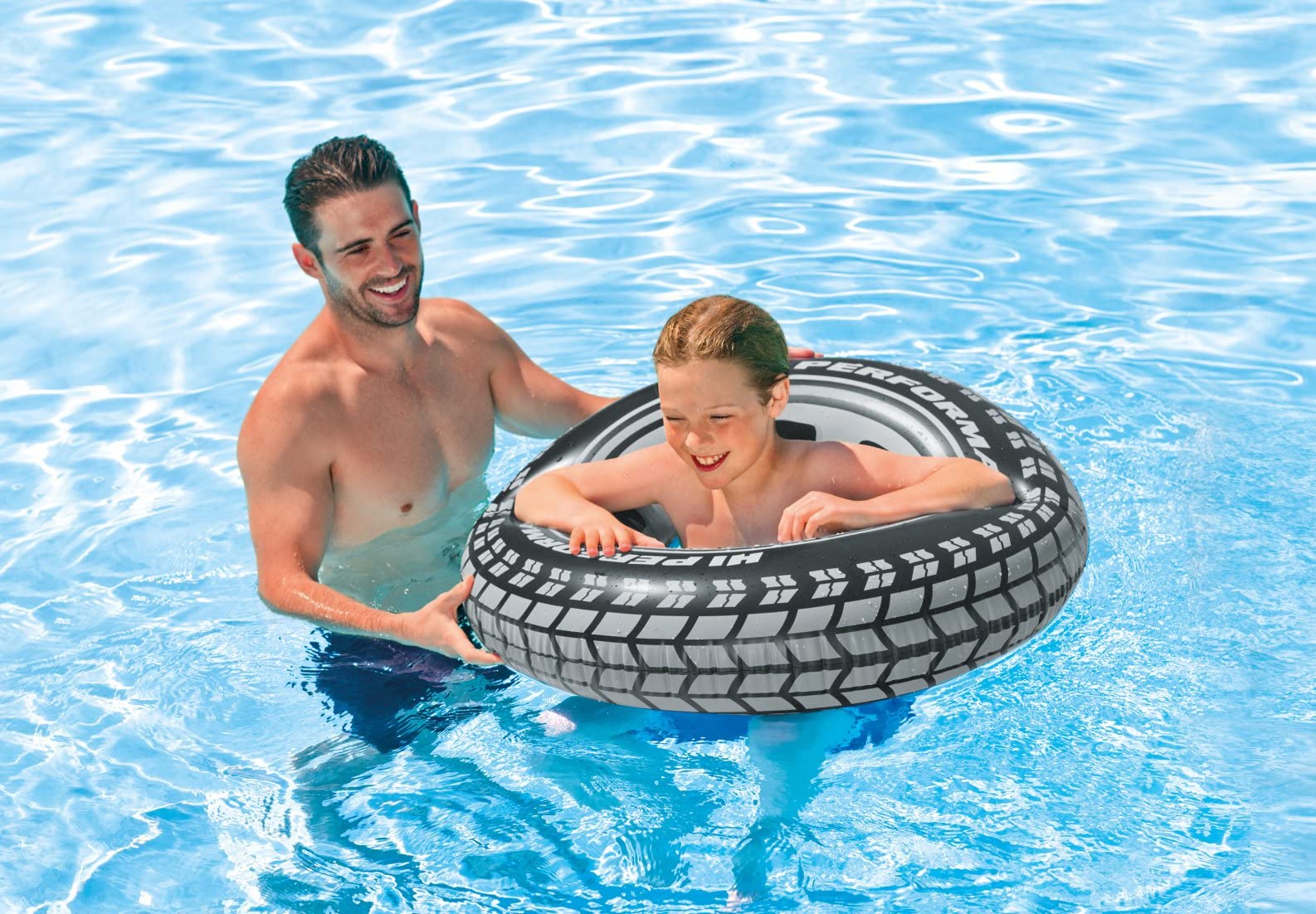 Intex 36" Radial Champs Tyre Tube - Inflatable Pool Toy for Kids 9+ 11