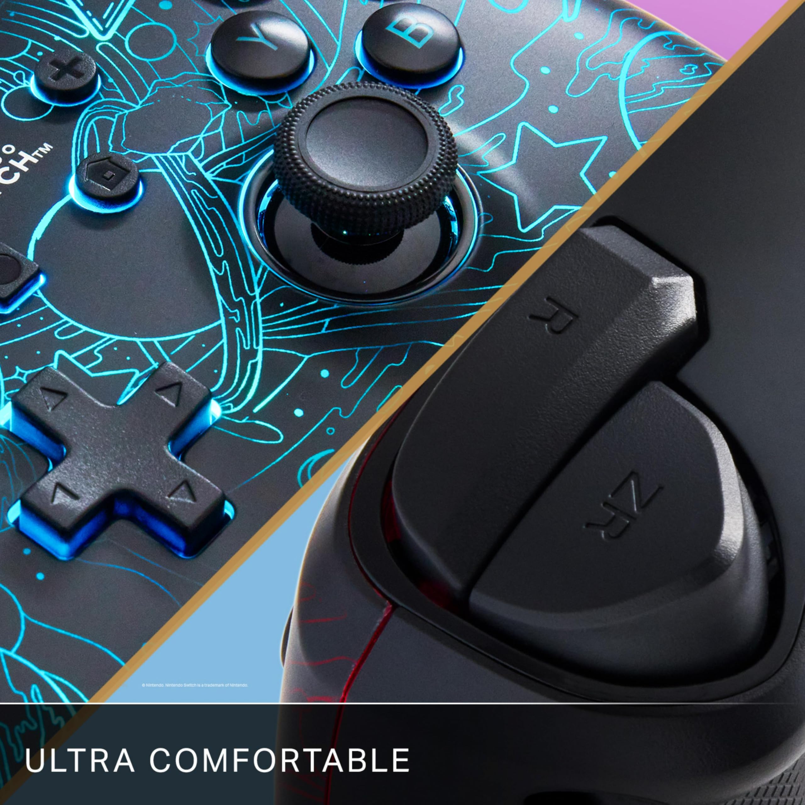 PowerA Enhanced Wireless Controller for Nintendo Switch - Galactic Vortex with Lumectra RGB Lighting, Mappable Buttons, Motion Controls, Officially Licensed 16