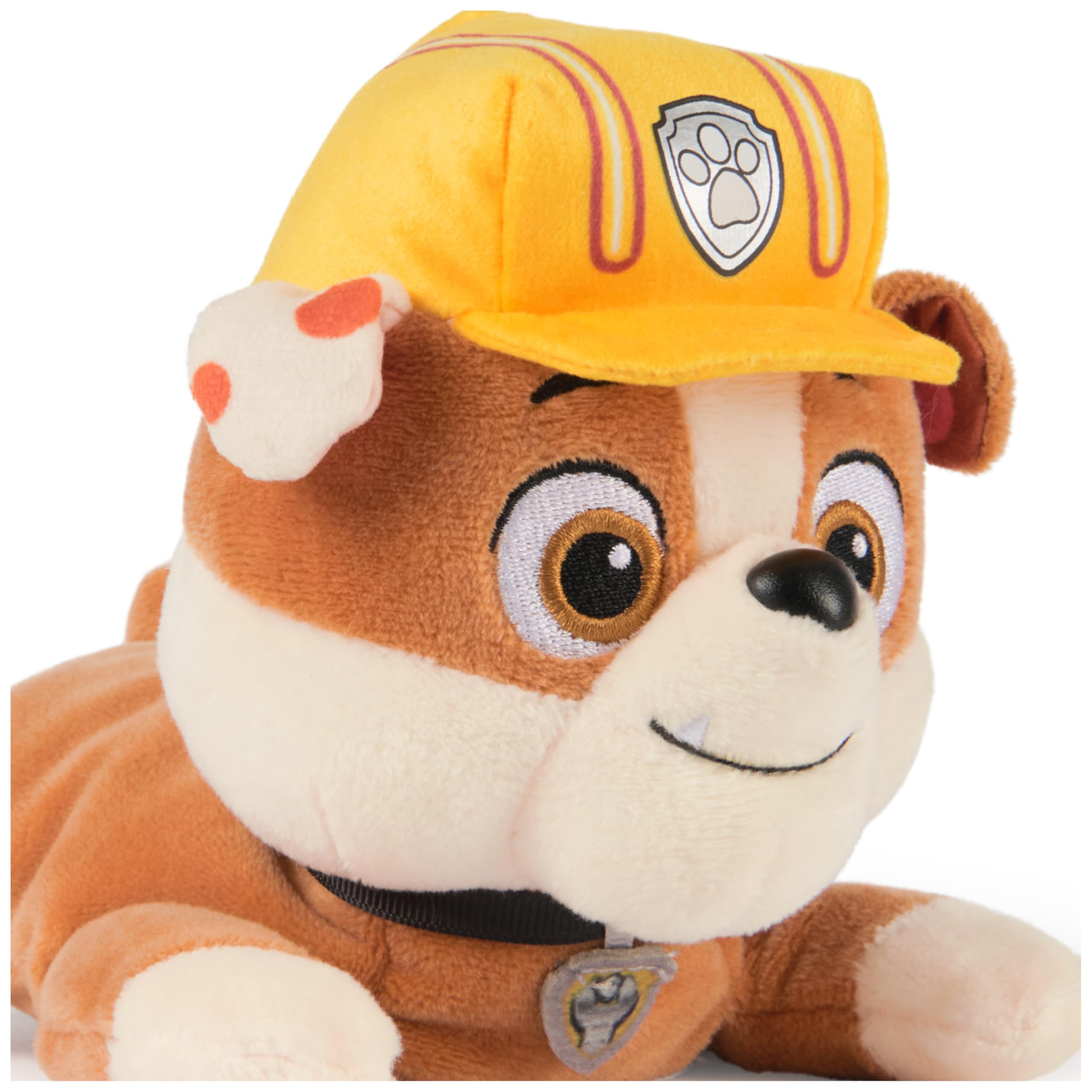 Paw Patrol GUND Rubble Lounging Plush Toy - 8 Inches, Weighted, Surface-Washable 3