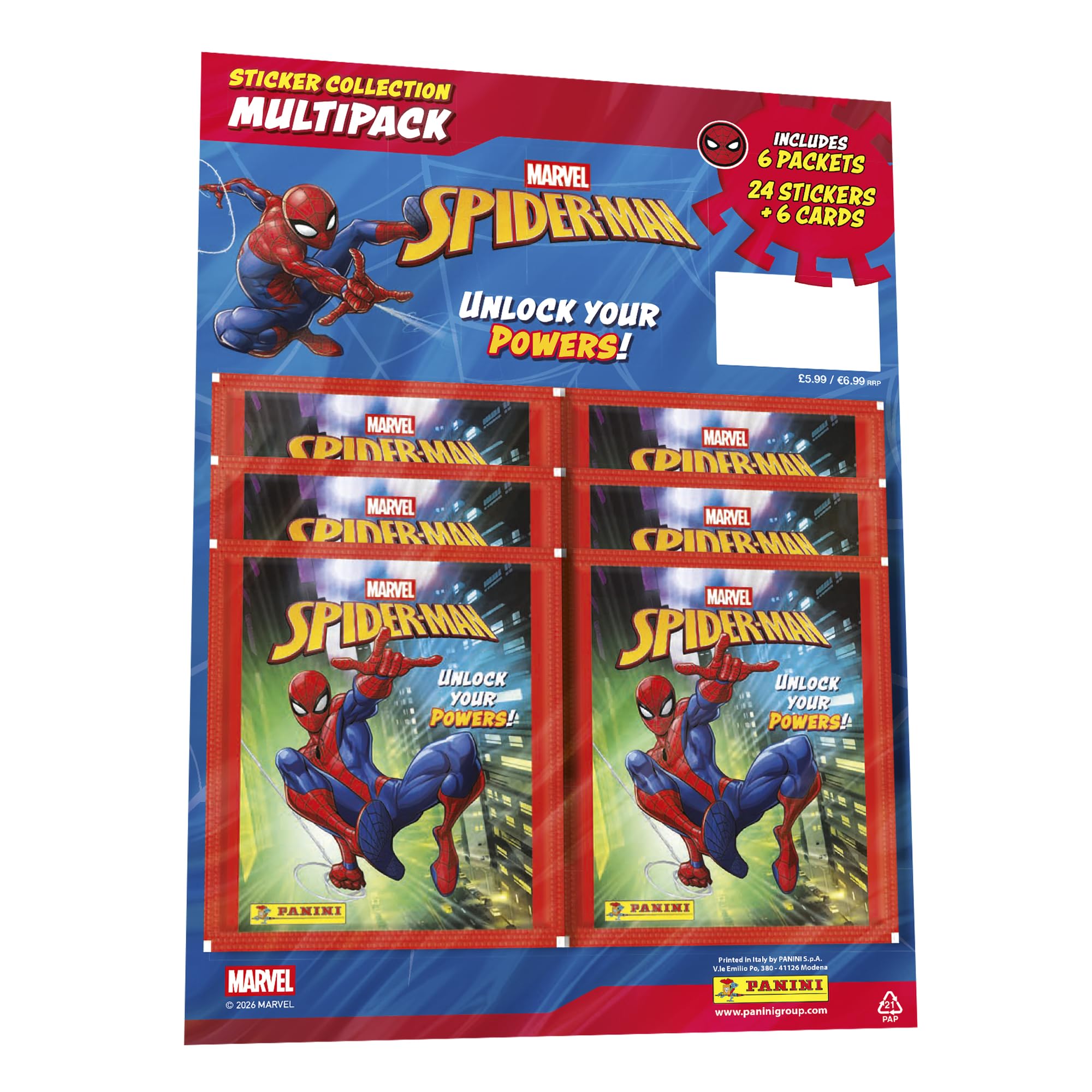 Panini Spider-Man ‘Unlock Your Powers’ Sticker Collection Multipack - 192 Stickers & 50 Cards