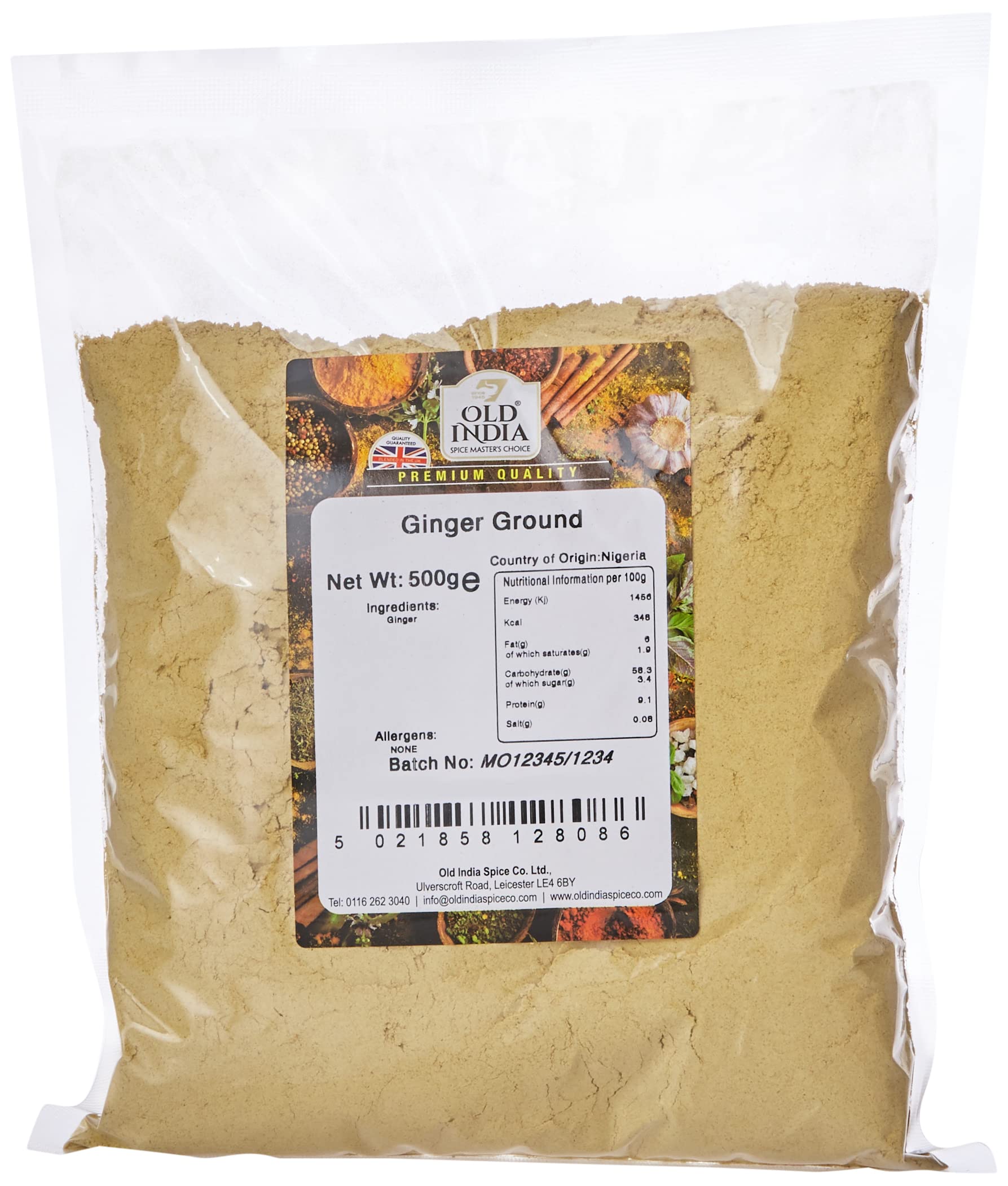 Old India Ground Dry Ginger Powder - 100% Natural, Additive Free | 500g Pack 1