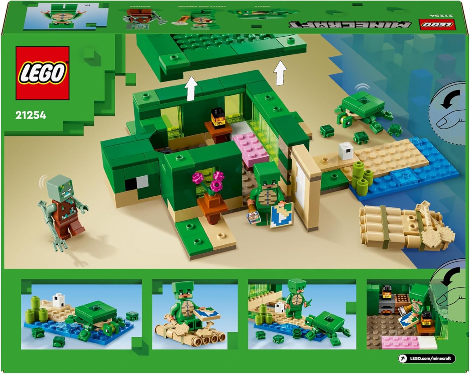 LEGO Minecraft Das Turtle Beach House – Bauset mit Turtle Warrior, Drowned &amp; Turtles für Kinder ab 8 Jahren 12