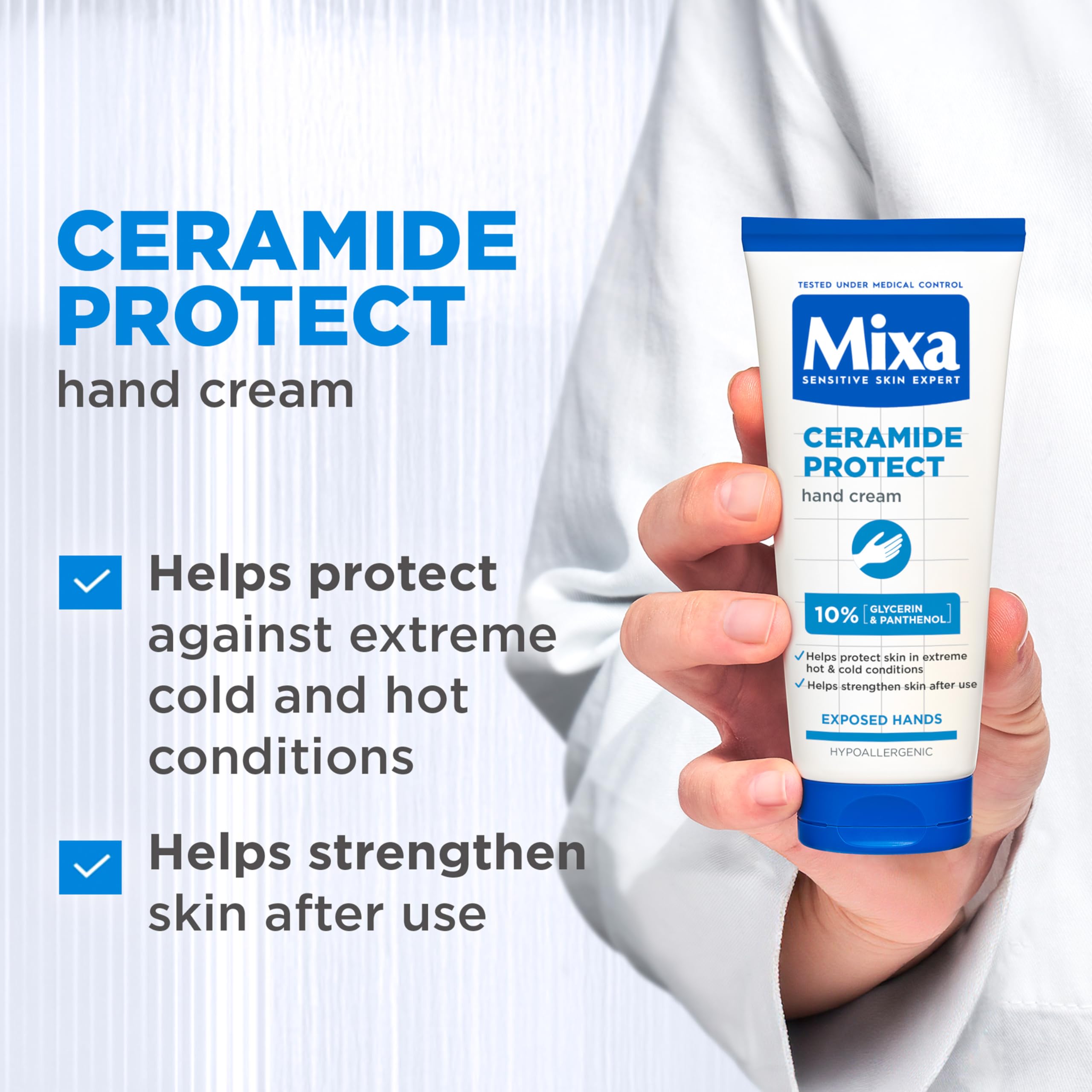 Mixa Ceramide Protect Hand Cream - 10% Glycerin & Ceramides | Strengthens Barrier | 100 ml Tube 2