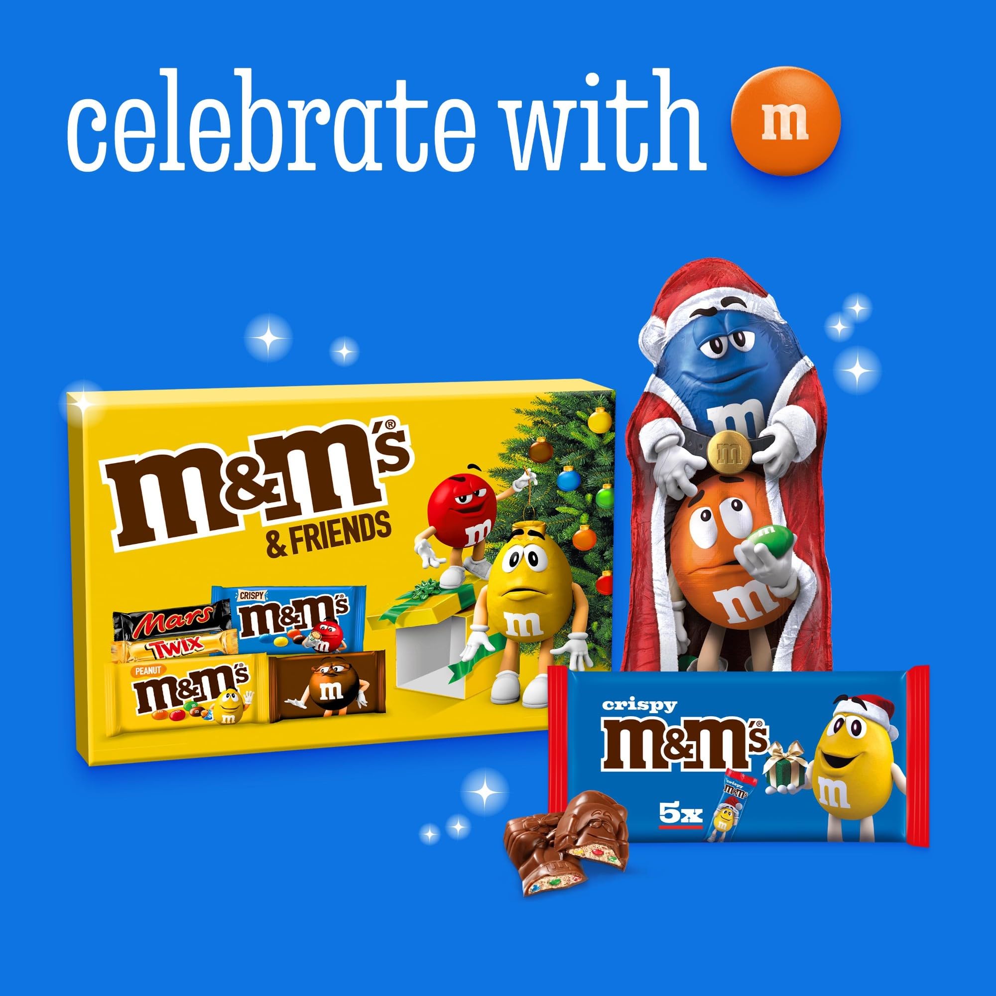M&M's Milk Chocolate Crispy Santa 5-Pack - Festive Holiday Chocolate Treats 6