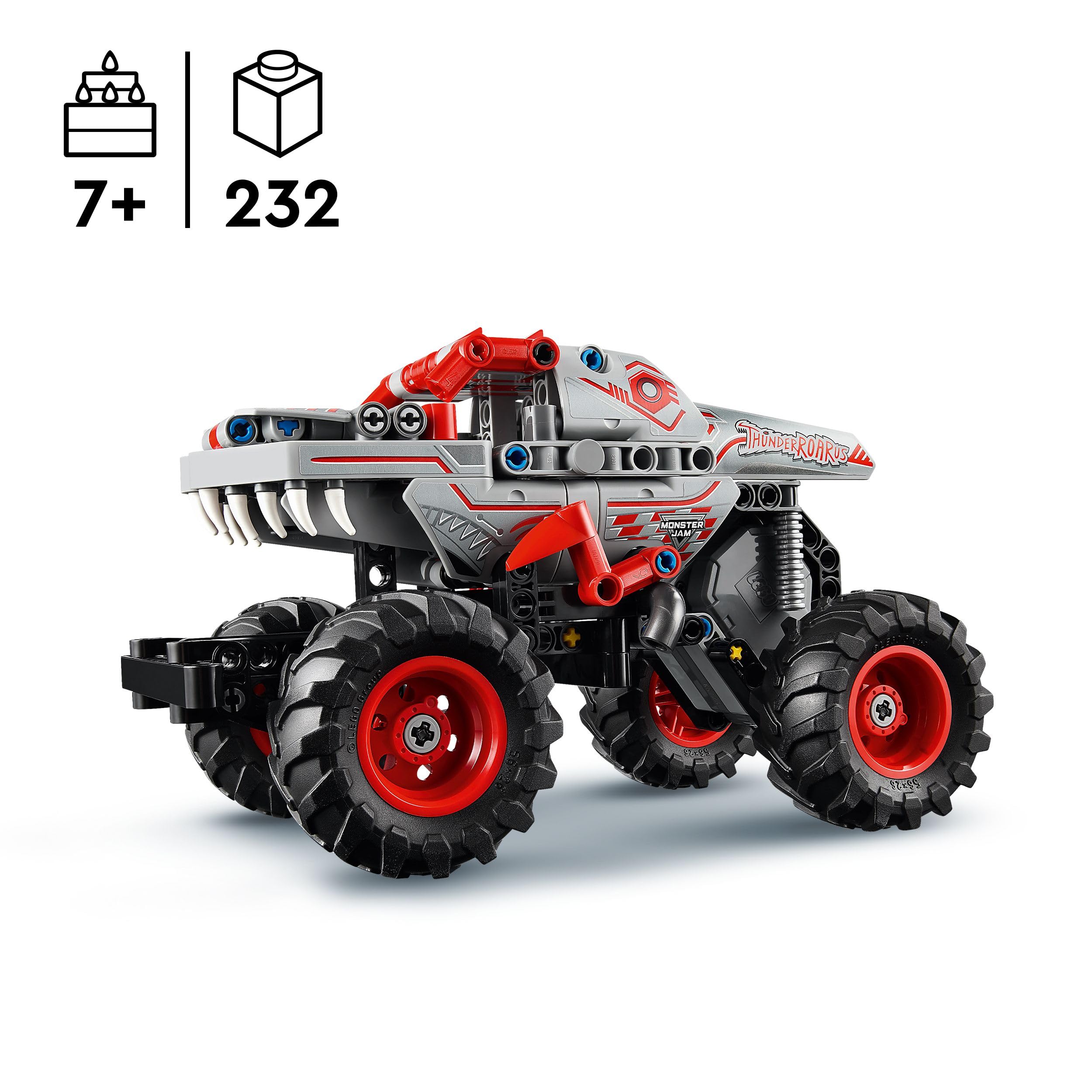 LEGO Technic Monster Jam ThunderROARus Pull-Back Truck Toy - Vehicle Building Set for Kids 7+ 5