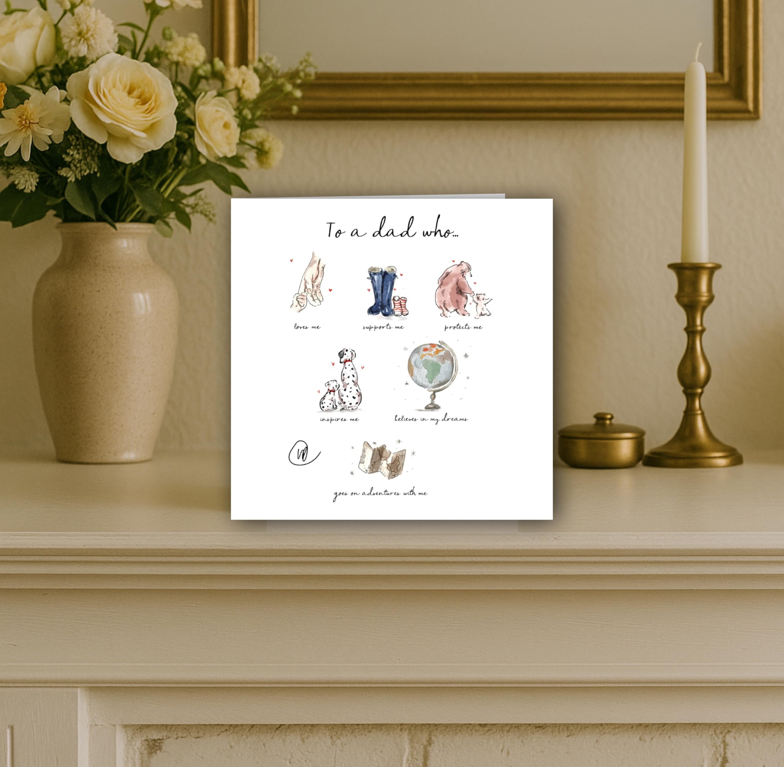 Danilo Promotions LTD Lucy Claire Illustrations Father's Day Watercolour Card | Standard Size | LCF001 3