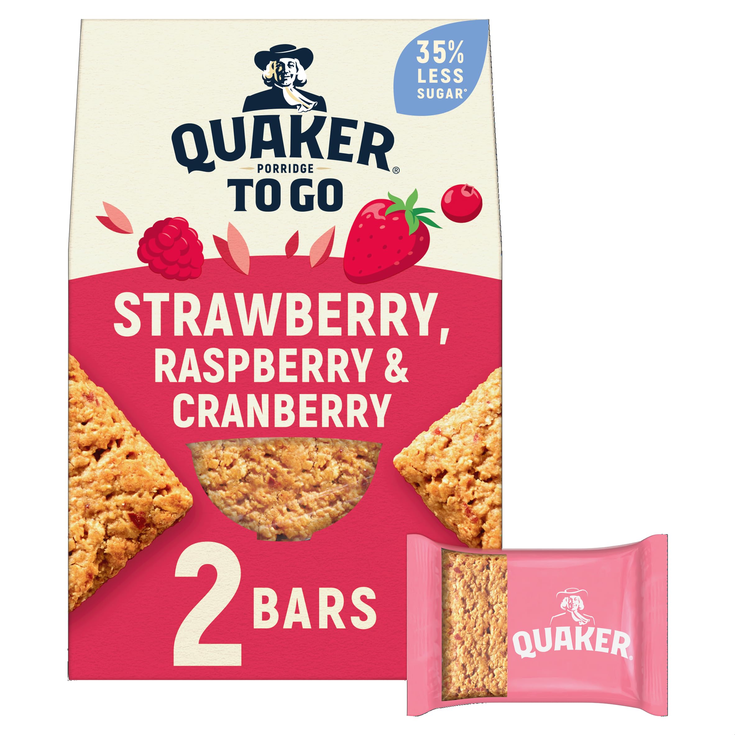 Quaker - Mixed Berries Porridge To Go Breakfast Bars 2x55 g 7