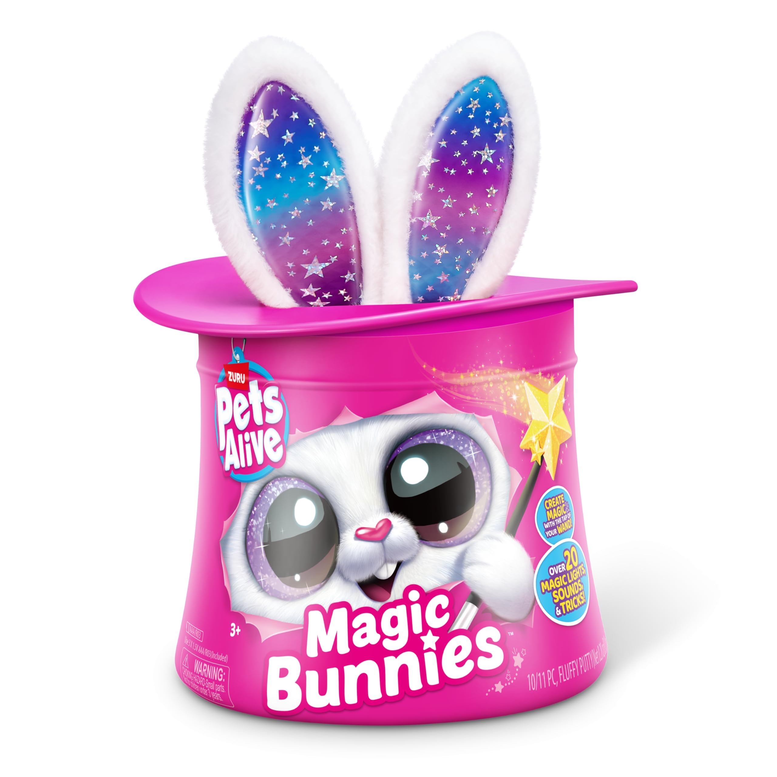 Pets Alive Magic Bunnies White Bunny (Pearl) by ZURU - Electronic Plush with Lights, Sounds & Mini Bunnies 7