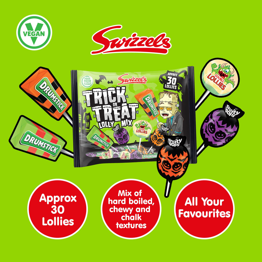 Swizzels Trick or Treat Lolly Bag 330g - Halloween Sweets Party Favour