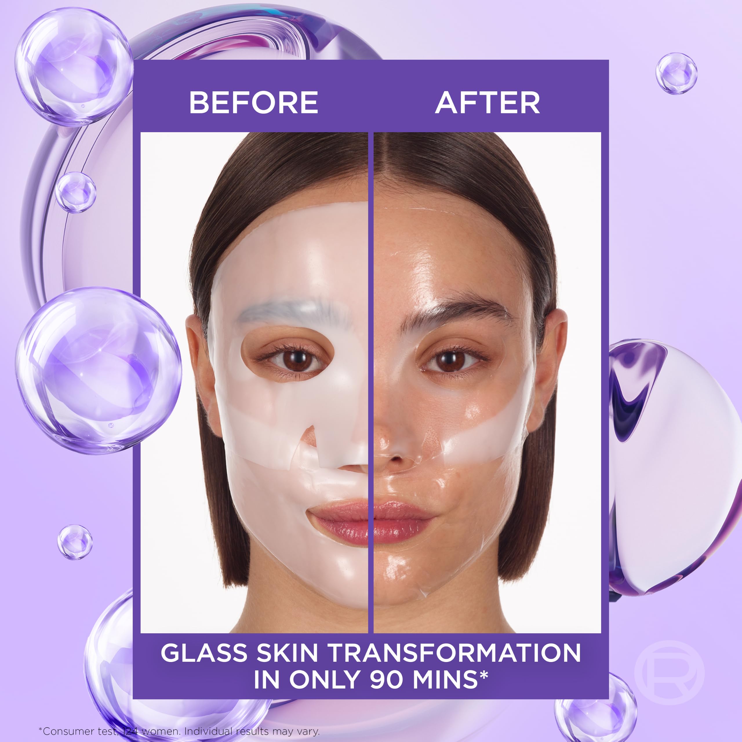 L'Oreal Paris Revitalift Filler Hydrogel Glow Mask - Glass Skin, Hydrating, Plumping Treatment (4 Pack) 5