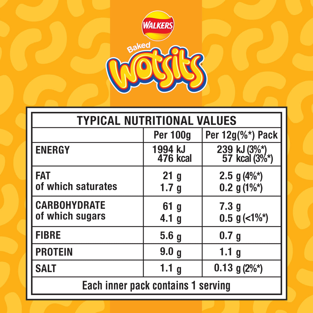 Walkers Wotsits Cheese Toastie 6 Pack Crisps - Baked Cheese Flavoured Snacks Made with Chickpea