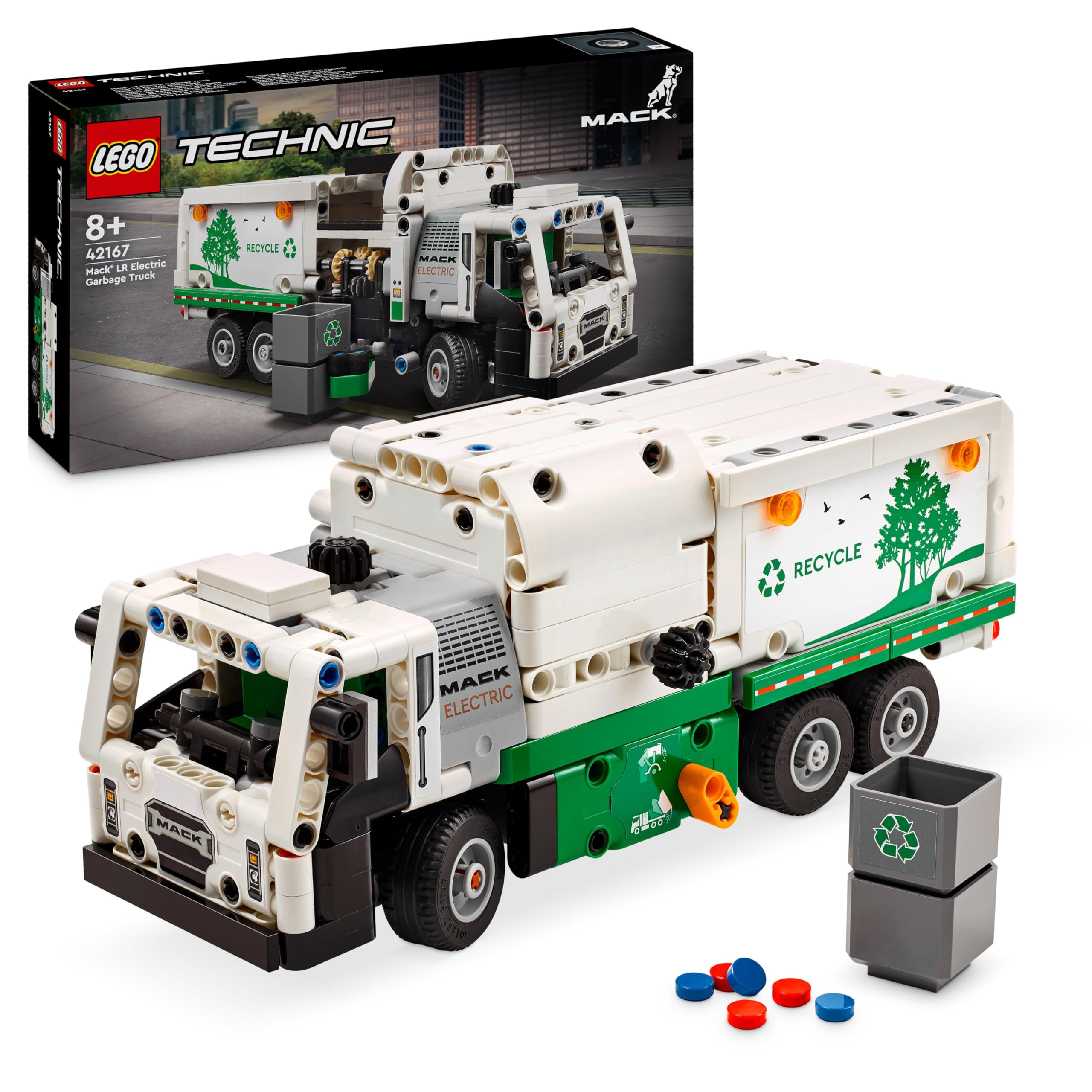 LEGO Technic Mack LR Electric Garbage Truck Building Set | Ages 8+ | Model 42167 1
