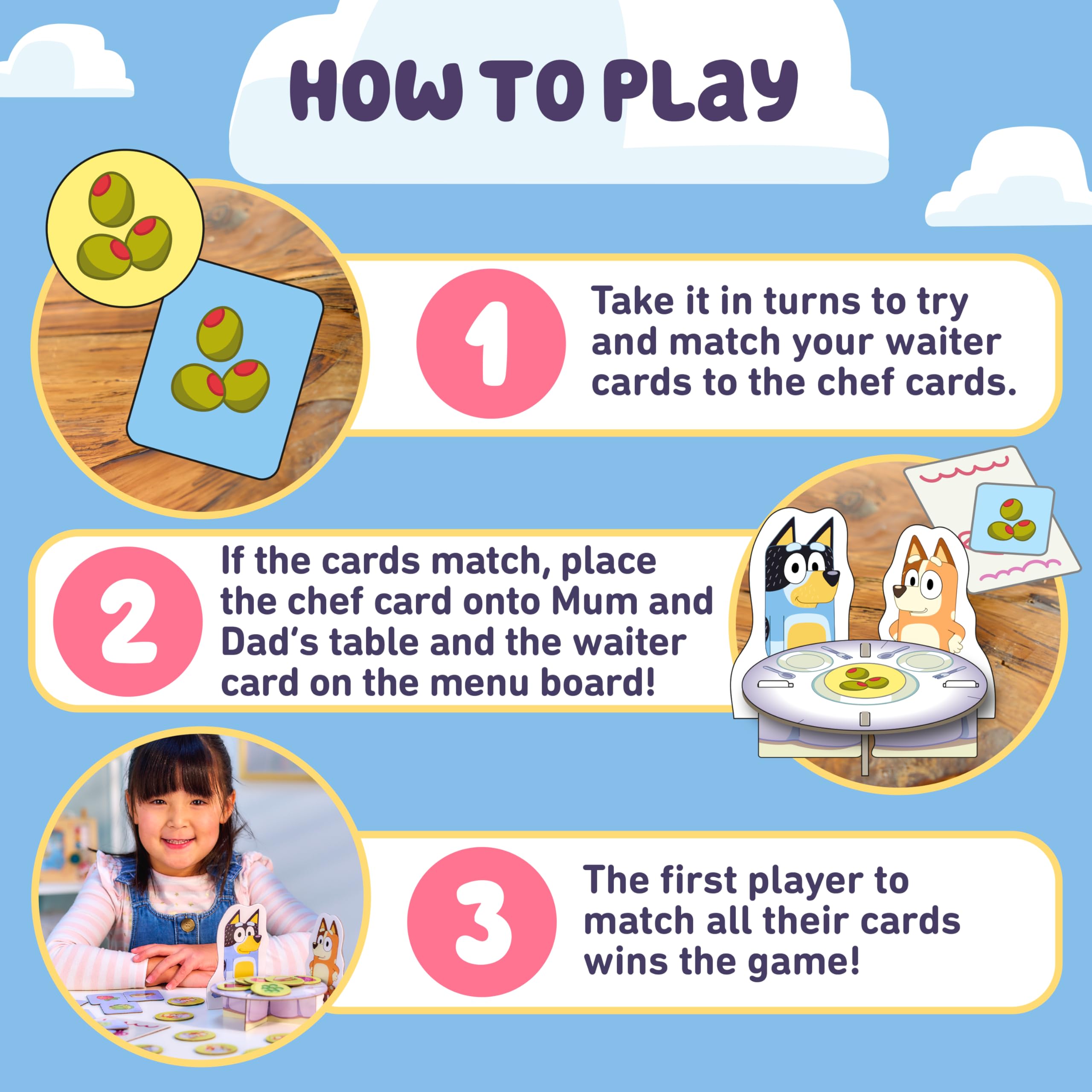 Orchard Toys Official Bluey Fancy Restaurant Matching and Memory Game 7