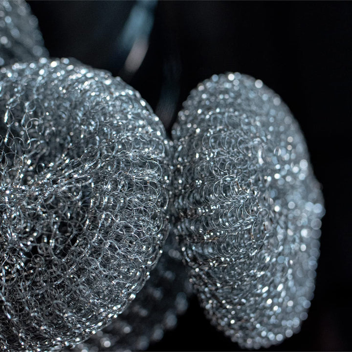 Sorbo Metal Pan Scourers 4 Pack - Metallic Steel Wool Pads for Tough Grease & Heavy-Duty Cleaning