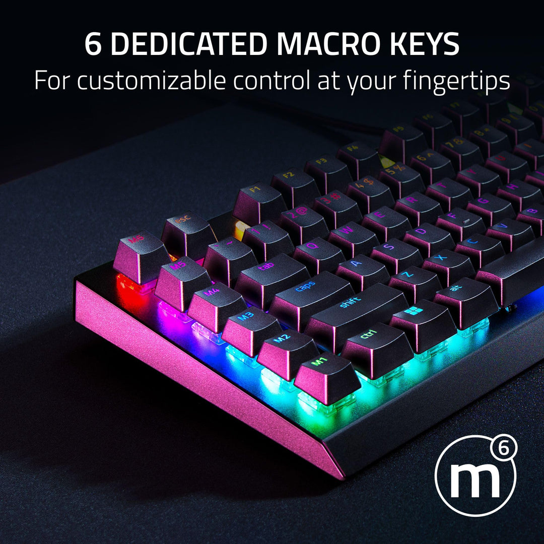 Razer BlackWidow V4 X - UK Mechanical Gaming Keyboard with Green Switches, 6 Macro Keys, Chroma RGB Lighting