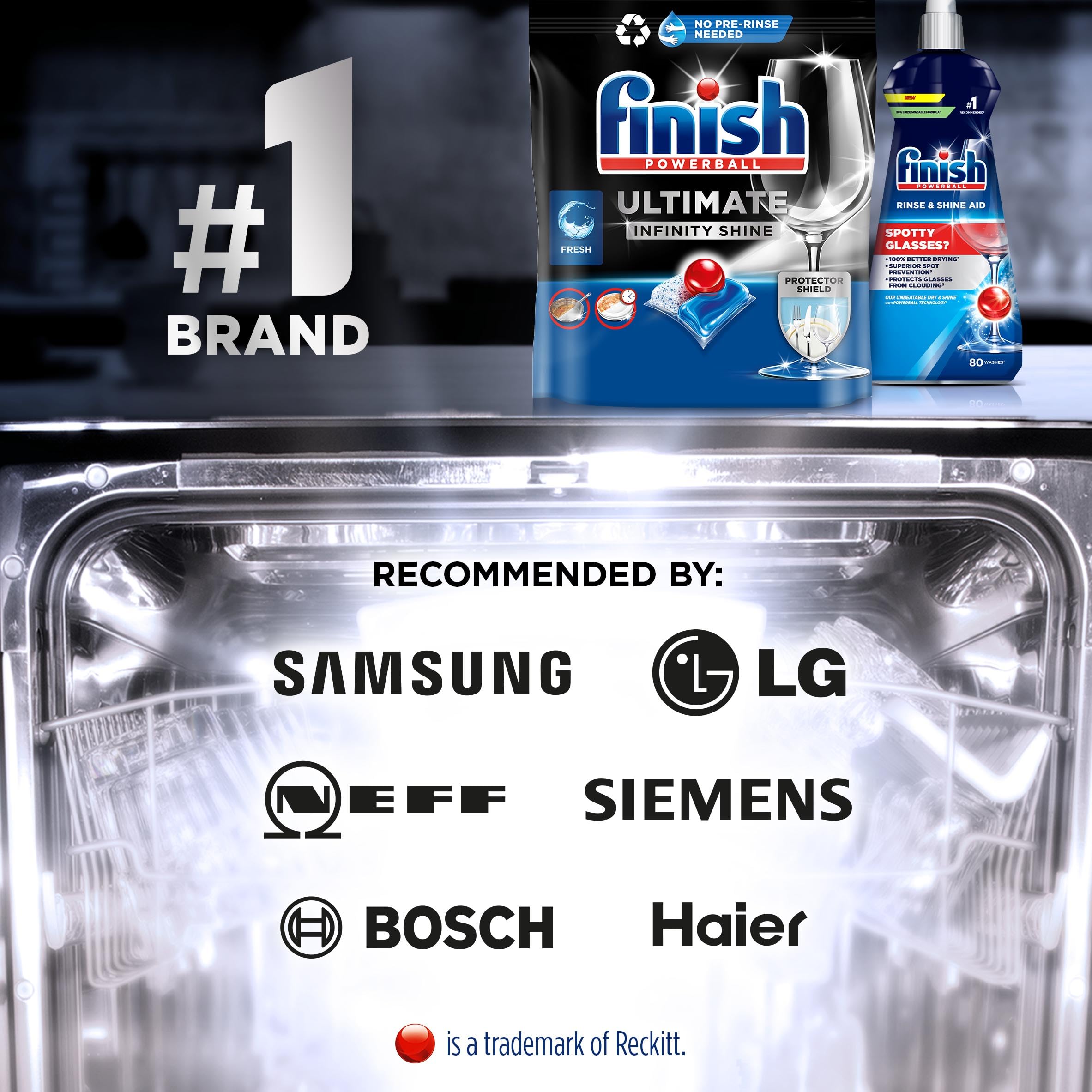 Finish Ultimate Dishwasher Tablets, 55 Count - Fresh Scent with Protector Shield Technology 6