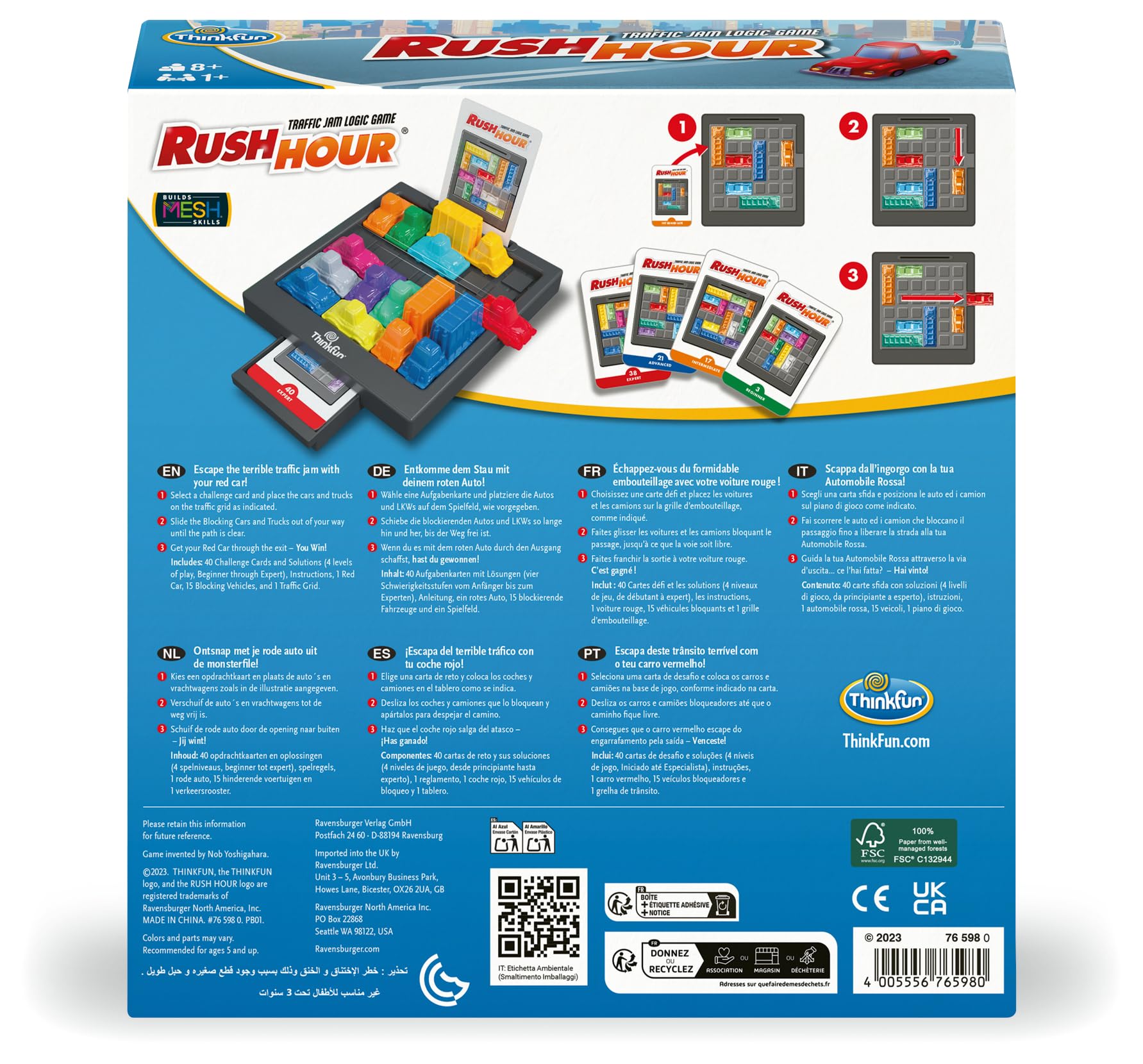 ThinkFun Rush Hour Traffic Jam Logic Game - 40 Challenges | Ages 8+ | Portable 7