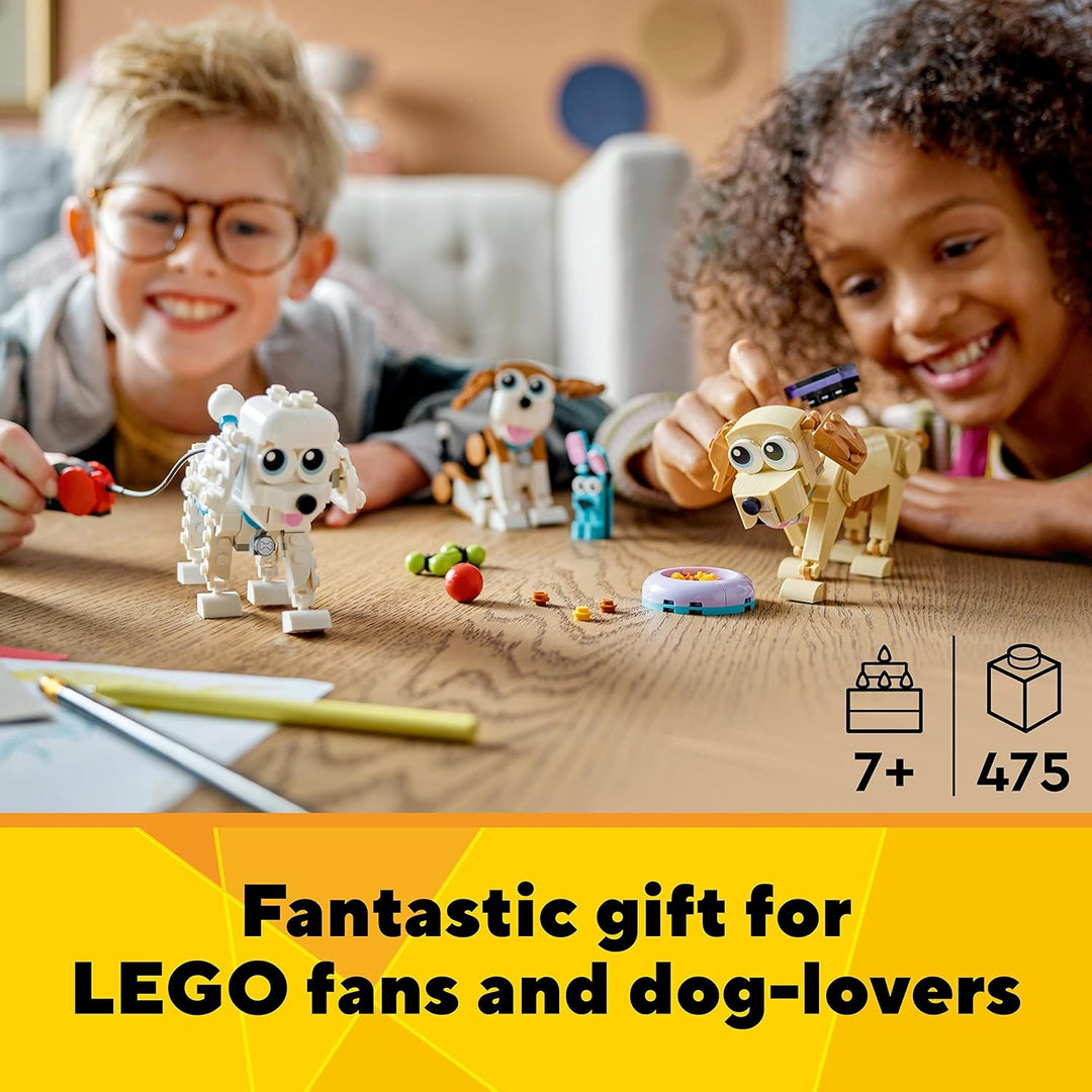 LEGO Creator 3 in 1 Adorable Dogs Building Set - 7 Breed Figures for Kids 7+
