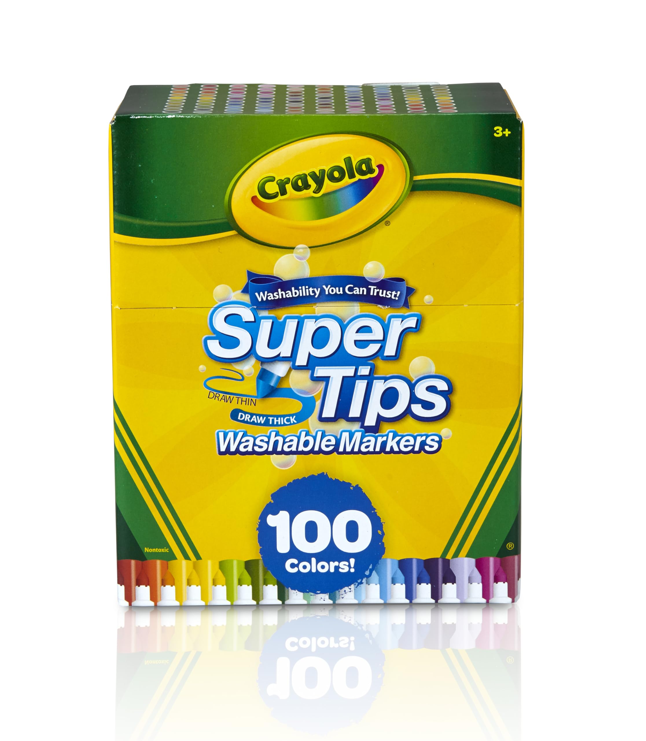 Crayola Super Tips Washable Markers - 100 Vibrant Colors | Conical Tip | Ages 3+ 1