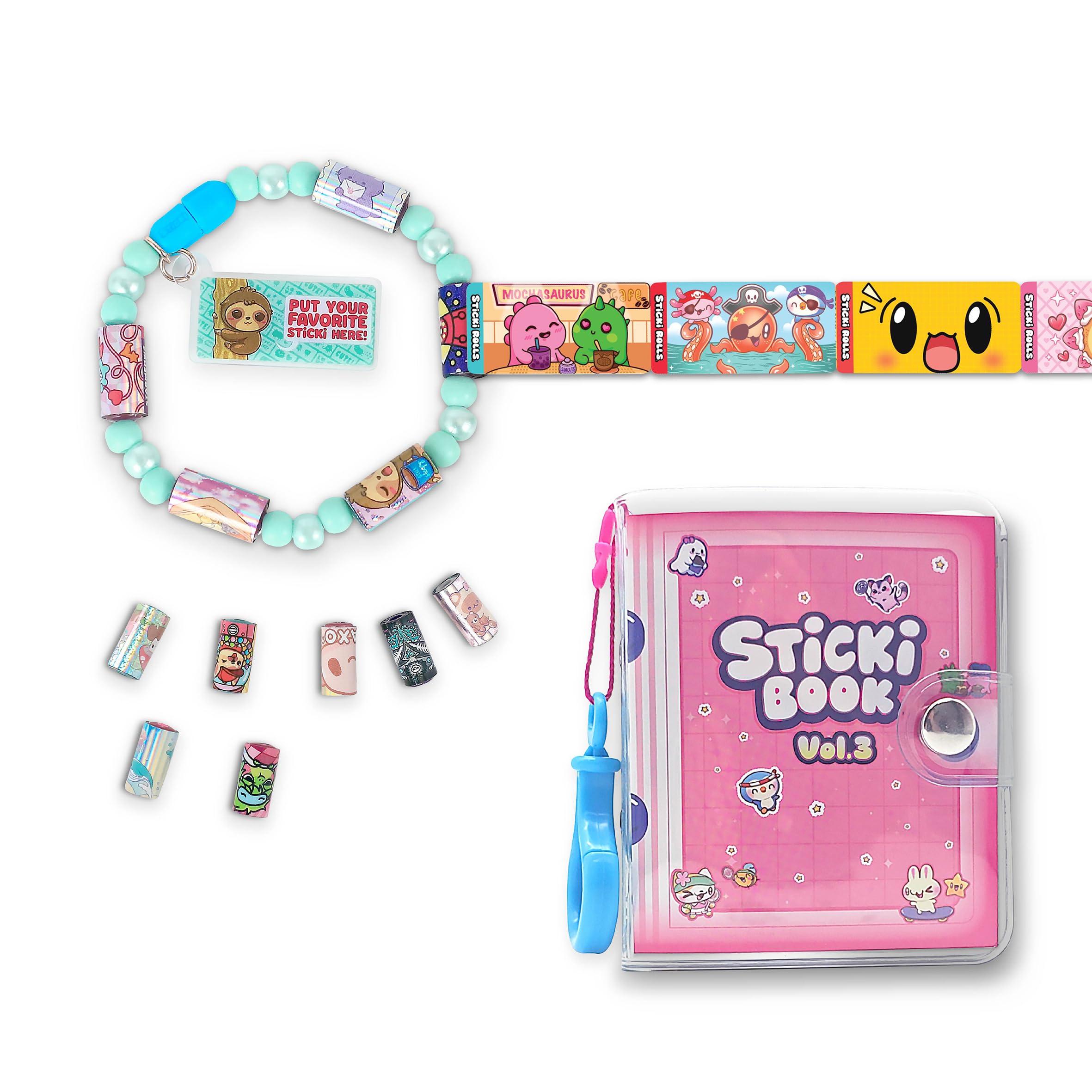 STICKI ROLLS Sticki Book S3 | 120 Wearable Shareable Stickers, Activity Book, Bracelet | Model SR2013 4