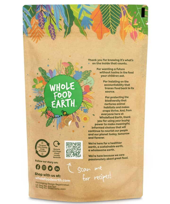 Wholefood Earth Toasted and Malted Wheat Flakes 500g | GMO Free | High Fibre | Vegan