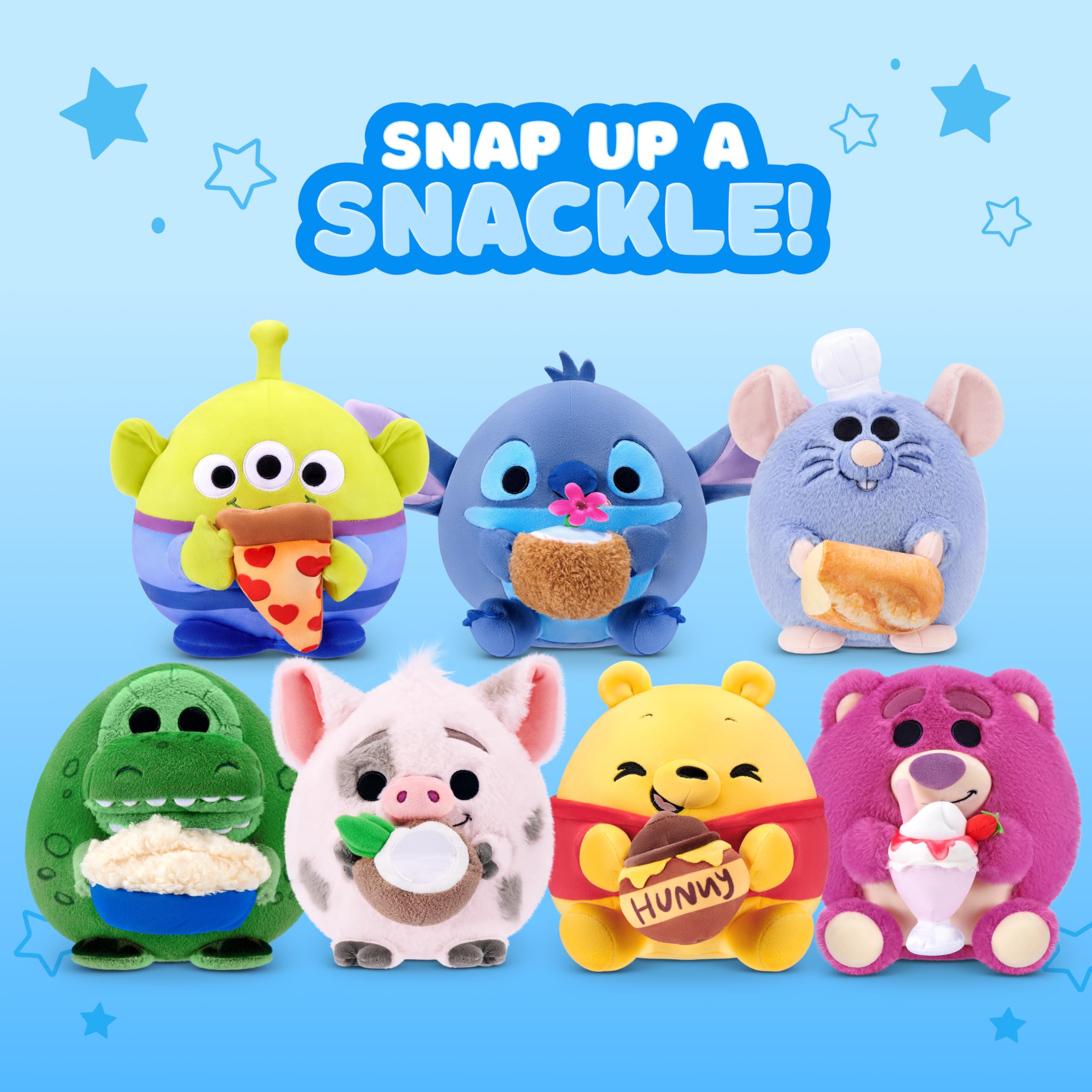 Snackles Disney 8-Inch Plush Toy - Rex & Popcorn | Ultra-Soft Polyester 3