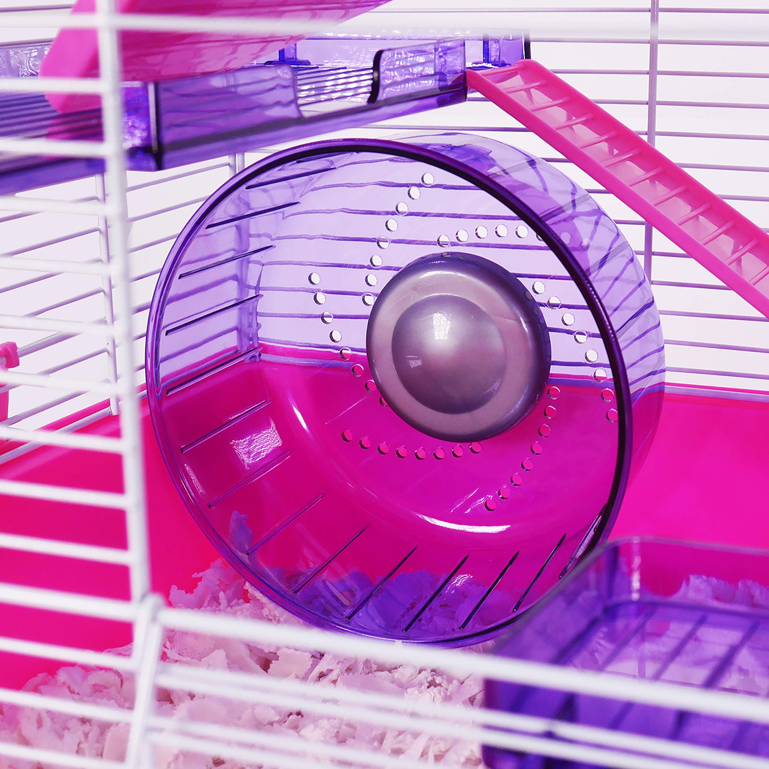 Rosewood Pico Exercise Wheel - 17cm Diameter | Free-Standing or Cage Mountable | Purple 2