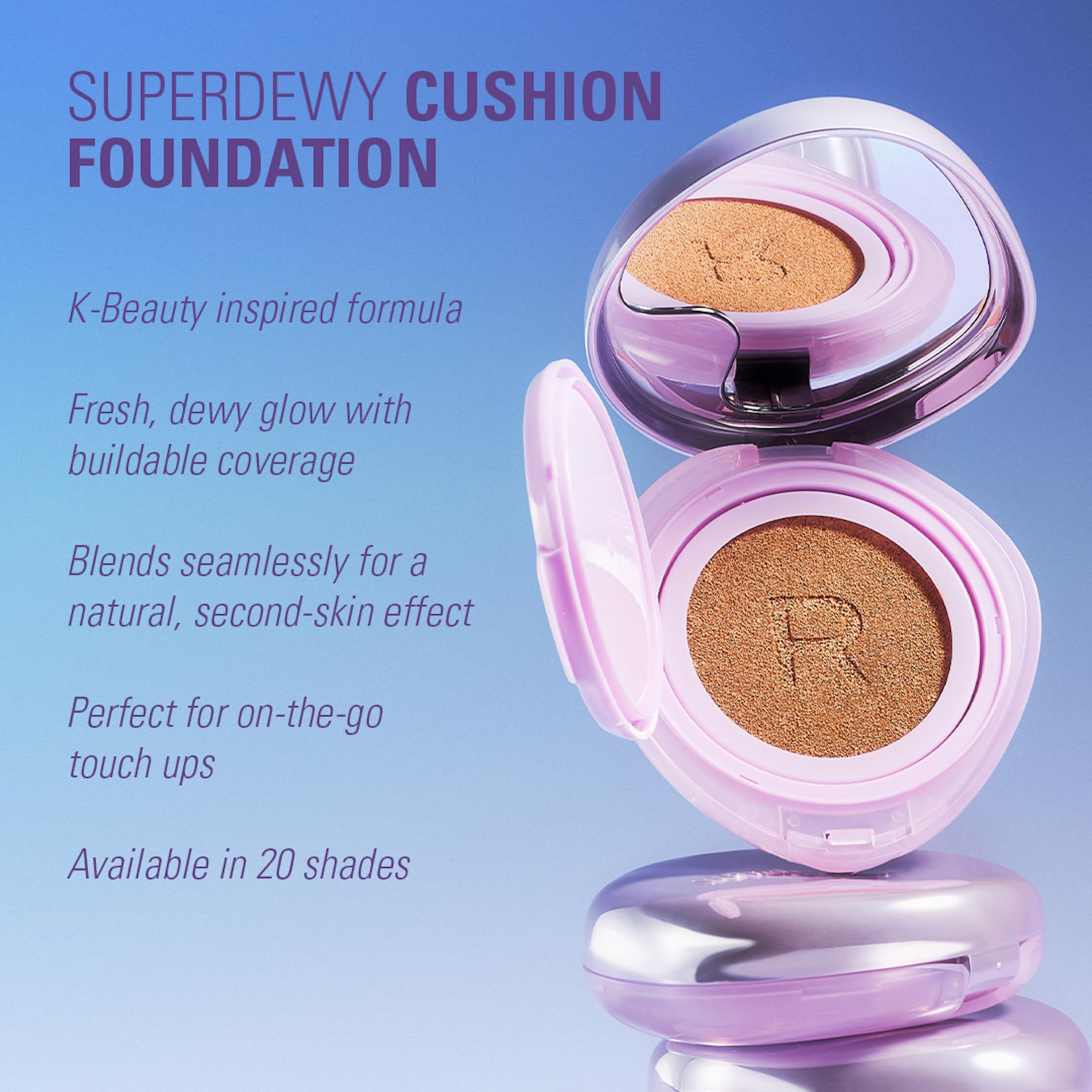 Revolution Beauty London Superdewy Cushion Foundation - Buildable Coverage | Hydrating | Light Neutral 6