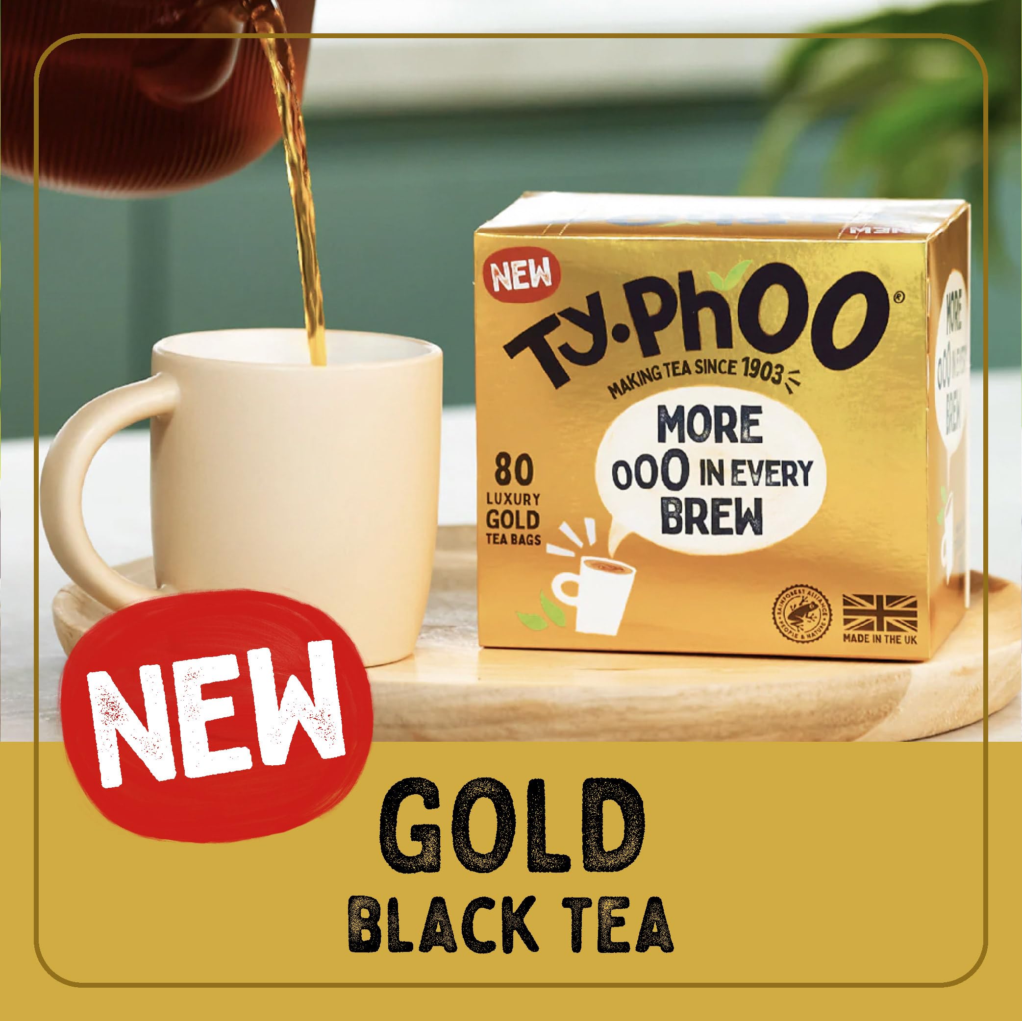 Typhoo - Gold Luxury Black Tea 80 Tea Bags 12