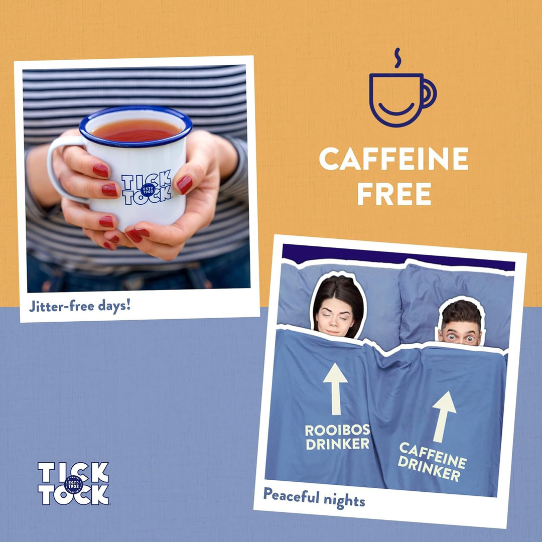 Tick Tock Organic Rooibos Tea, Caffeine-Free, 160 Tea Bags (4 x 40)