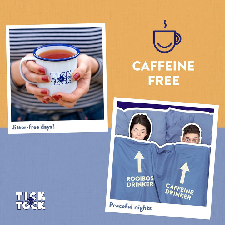 Tick Tock Organic Rooibos Tea, Caffeine-Free, 160 Tea Bags (4 x 40)
