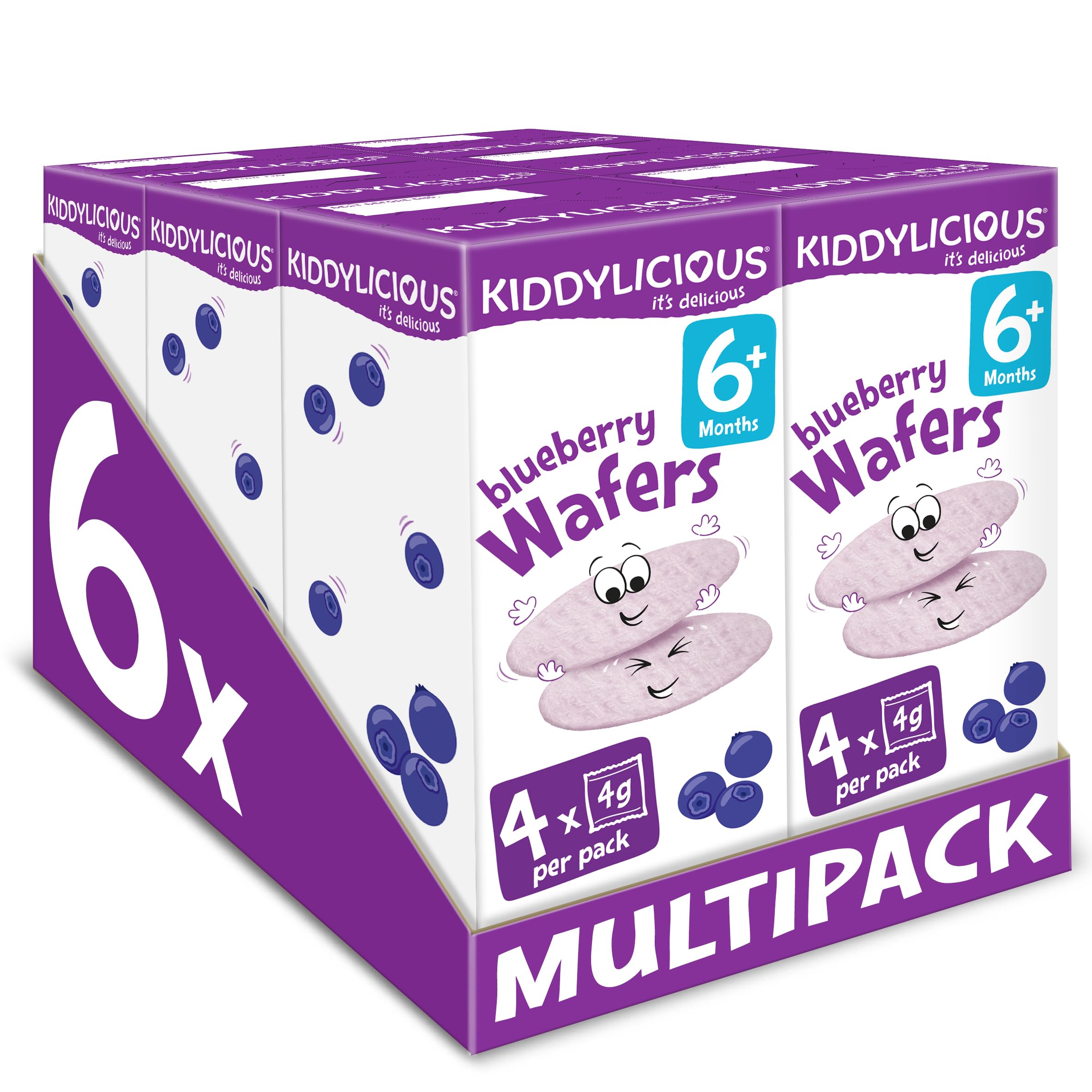 Kiddylicious Blueberry Mini Wafers - Gluten Free & Dairy Free Baby Snack for Little Hands 1