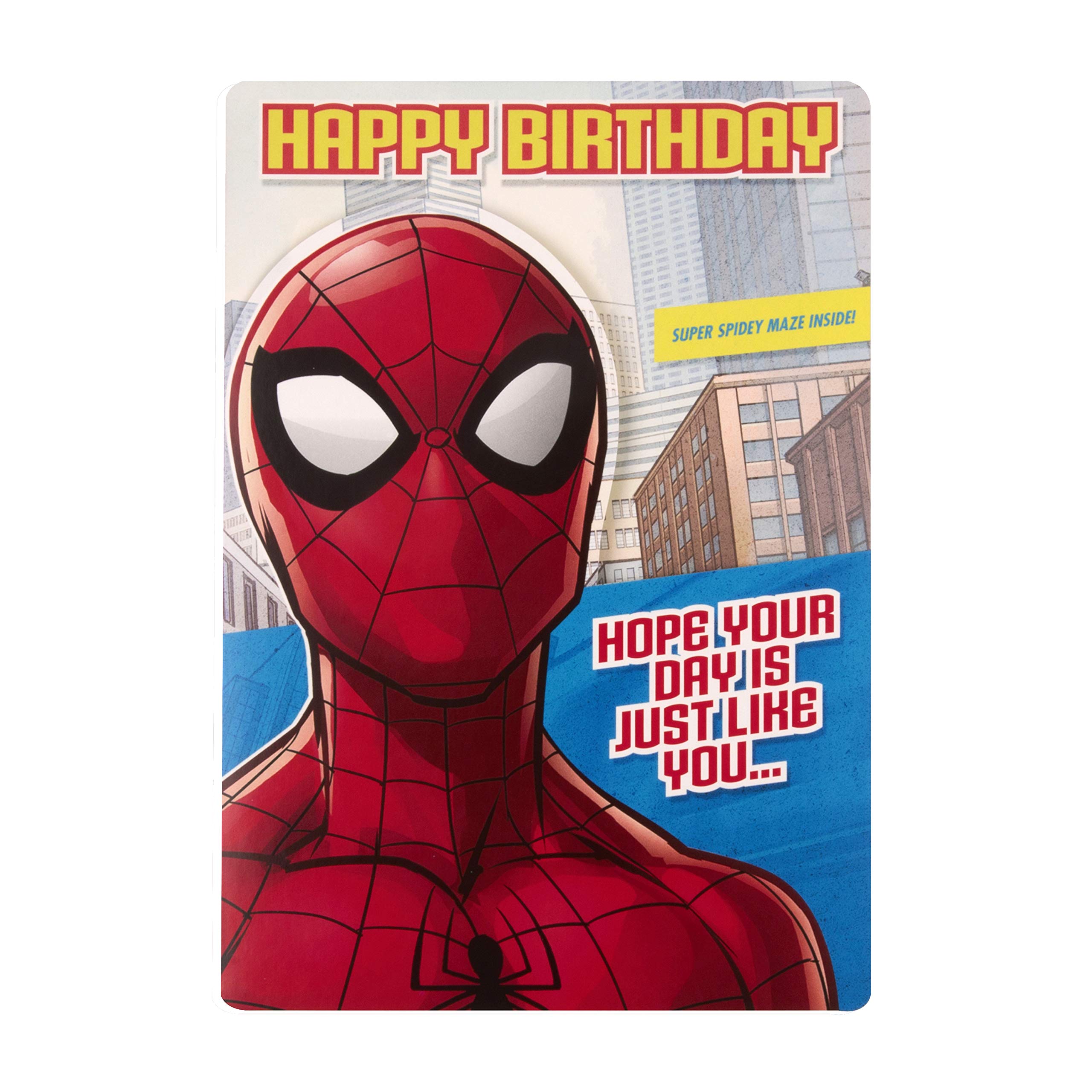 Hallmark Spider-Man Birthday Card for Kids with Maze Activity | 22.8cm x 15.9cm 1