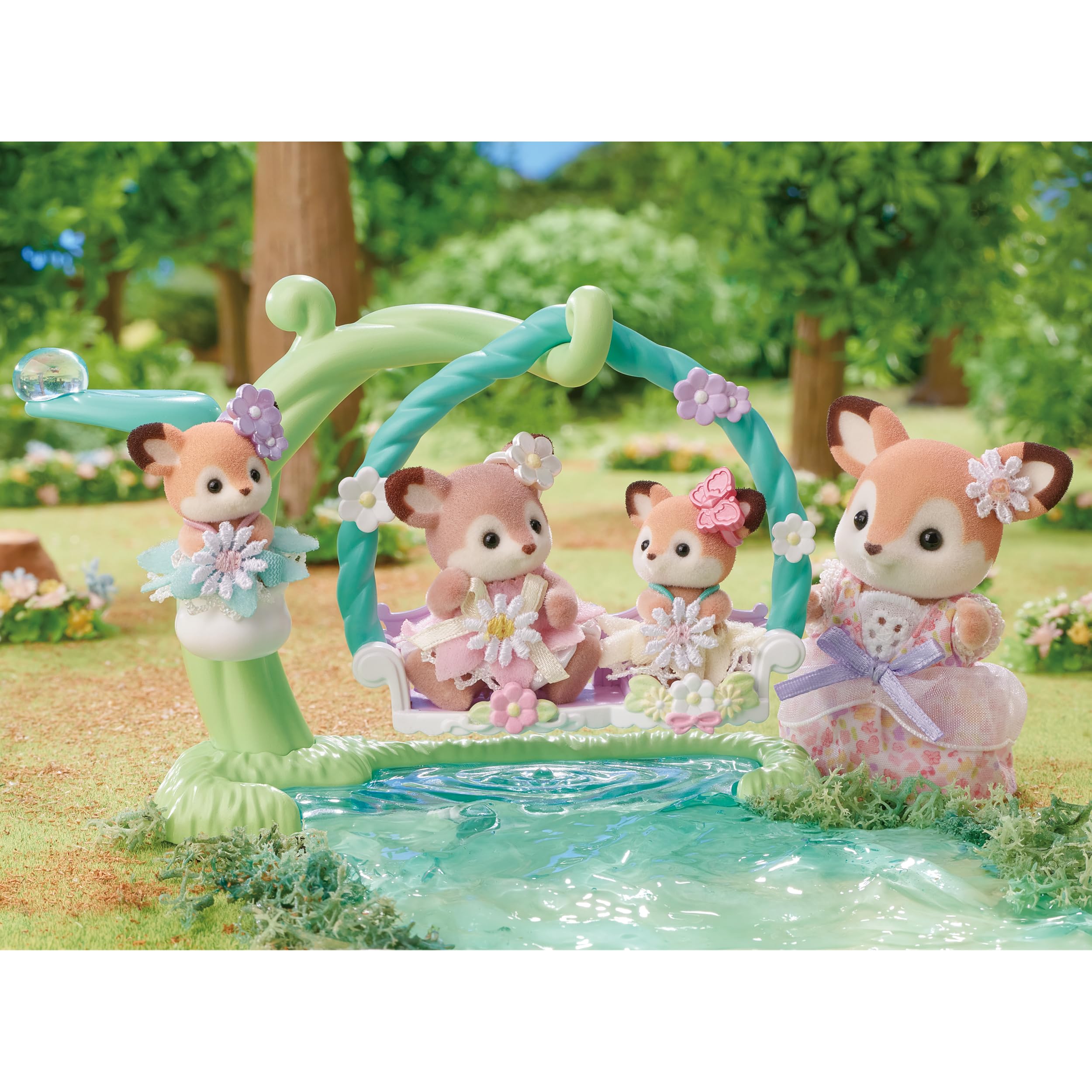 Sylvanian Families Deer Babies Floral Swing Set 5801 | Ages 3+ 3