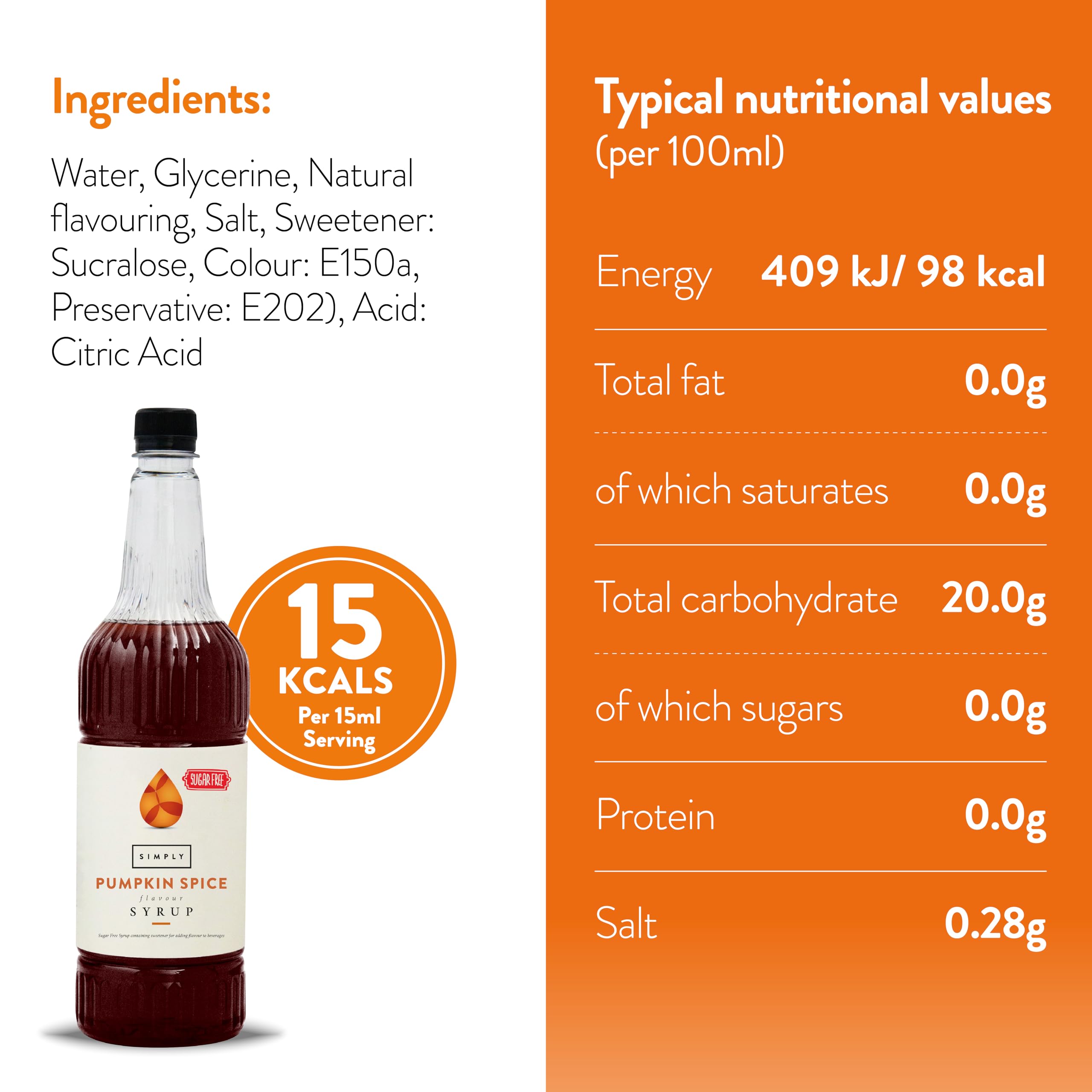 Simply - Sugar Free Pumpkin Spice Syrup 1 Litre 5