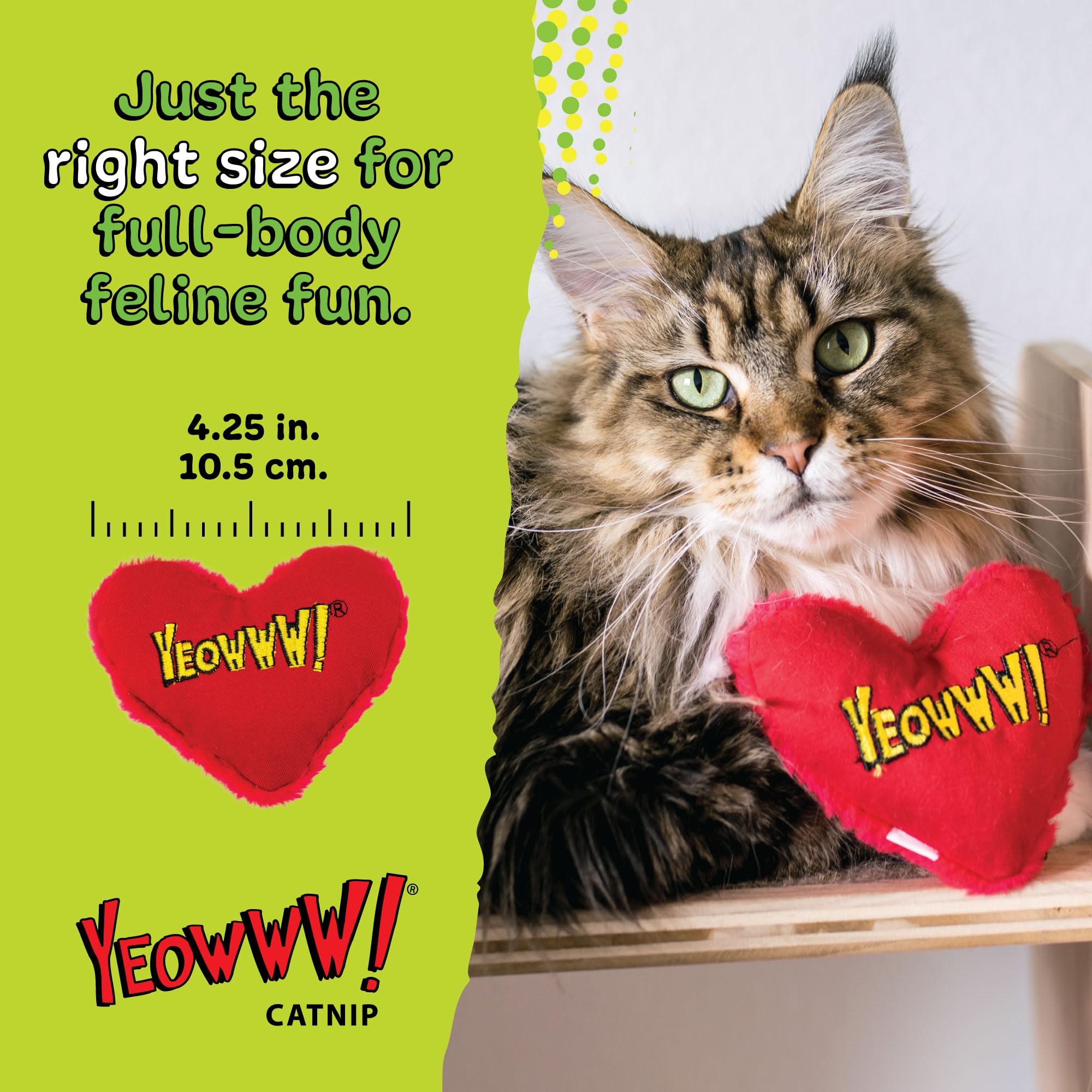 YEOWWW Heart Attack Cat Toy - 100% Organic American Catnip | Heavy Duty Cotton 4