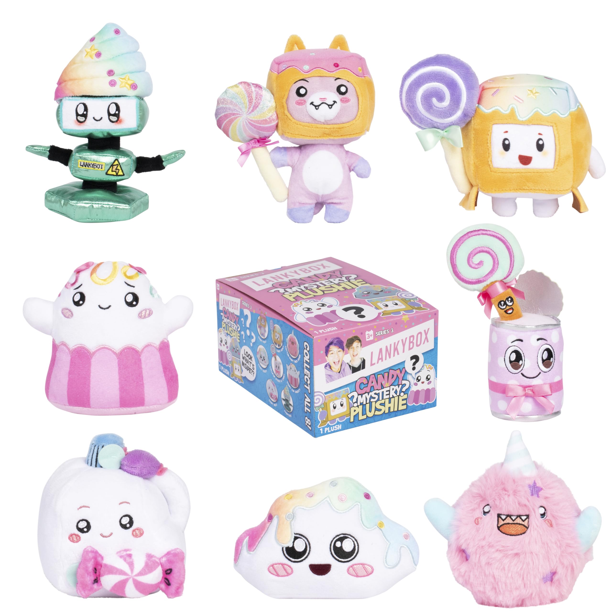 LankyBox Mystery Plush - Candy Collection Blind Box Mini Plush | Collectible | Ages 3+ | Polyester