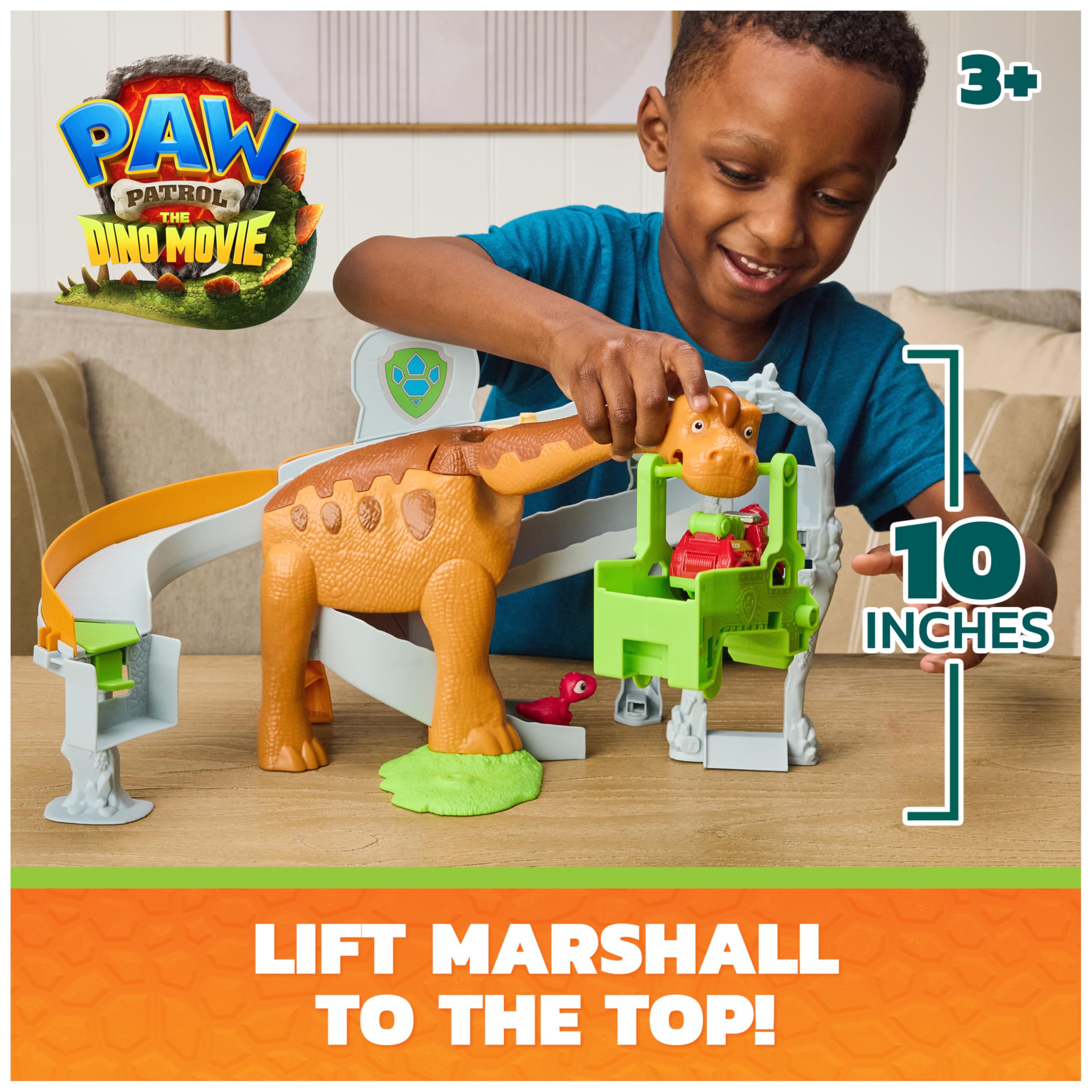 Paw Patrol Dino Movie Lift and Race Dino Playset with Marshall Pup Squad Racer | Ages 3+ | Multicolor 2