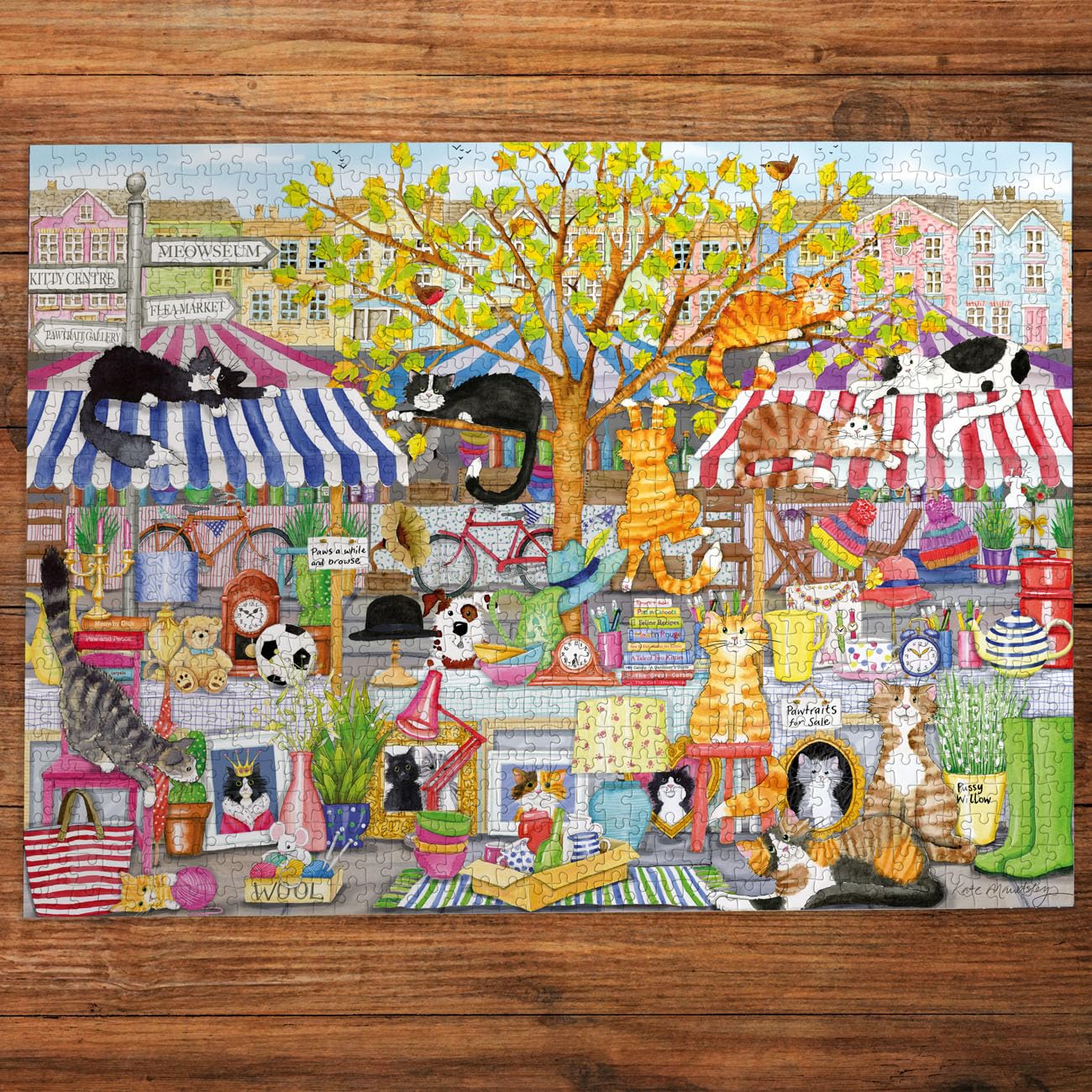 Gibsons Flea Market Moggies Jigsaw Puzzle - 1000 Pieces | 68 x 49 cm 2