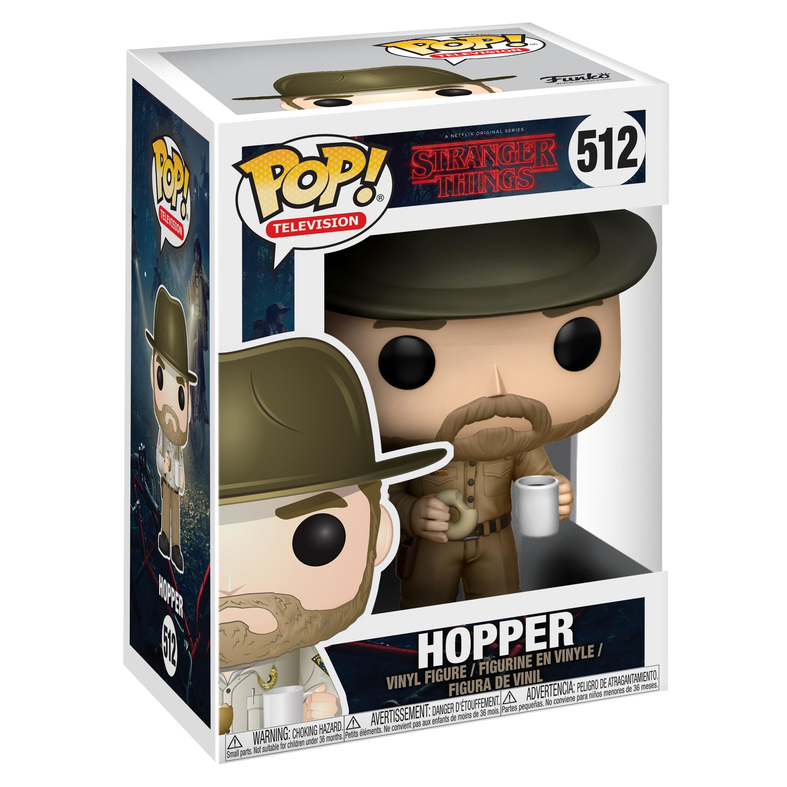 Funko Pop! Television: Stranger Things - Jim Hopper with Donut Vinyl Figure (14425) 1