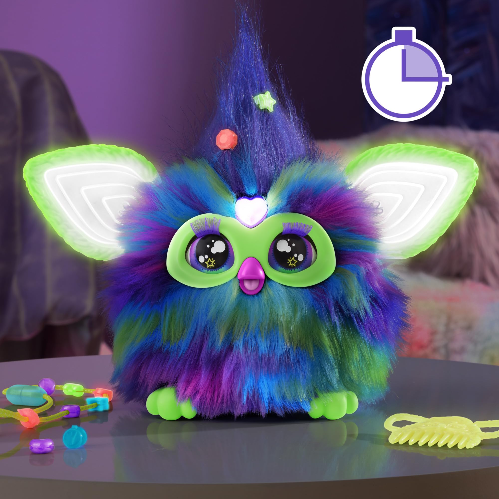 Furby Galaxy Glow in the Dark Interactive Plush Toy - English Version, 6+ Years 10