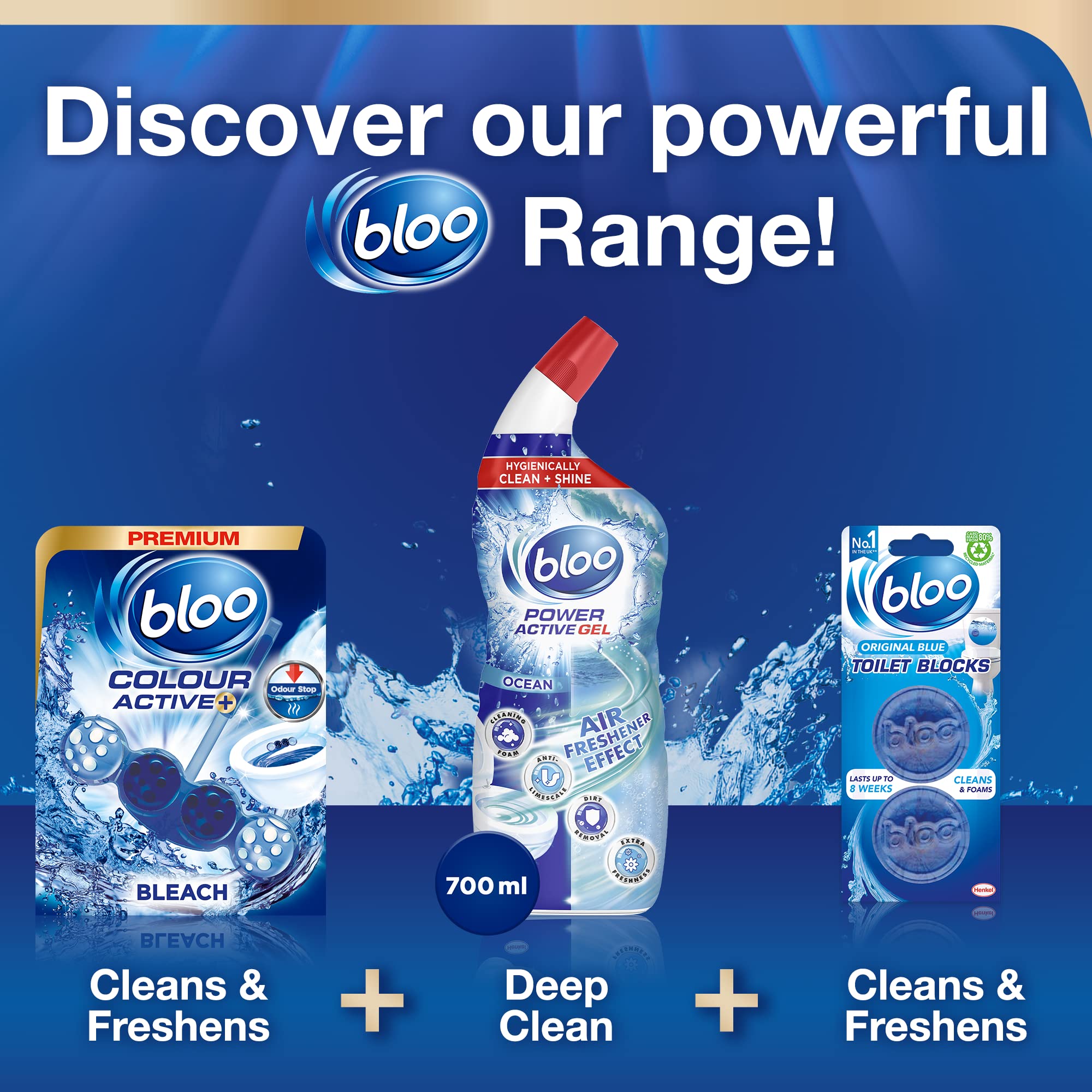 Bloo Colour Active Toilet Rim Block - Bleach Scent, 4-Function Formula | 150g (Pack of 3) 6