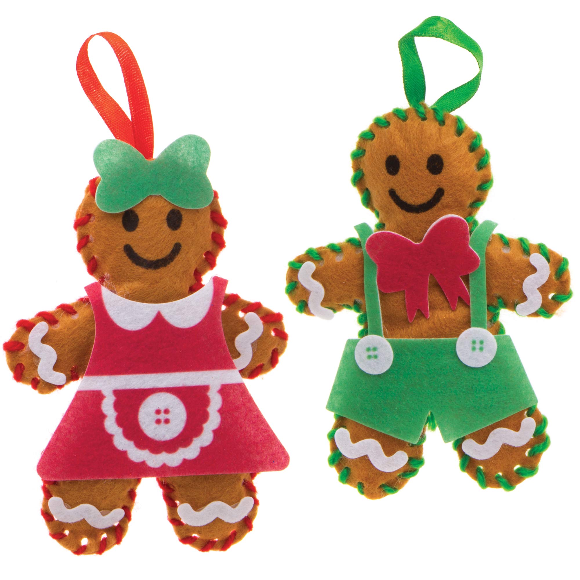 Baker Ross Gingerbread Decoration Sewing Kits - Christmas Craft for Kids Ages 3+ 6