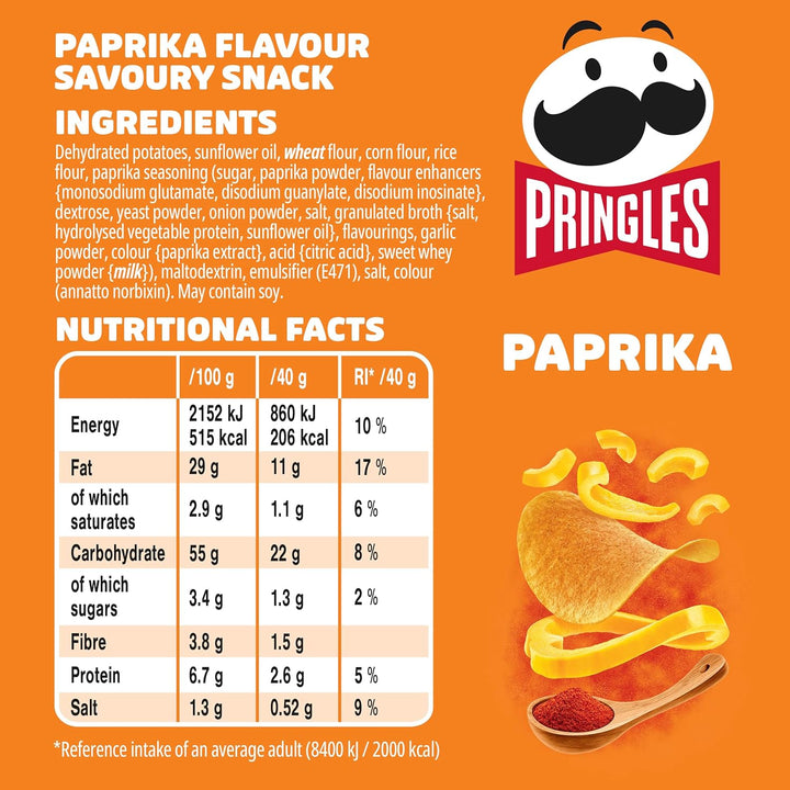 Pringles Paprika Crisps 185g